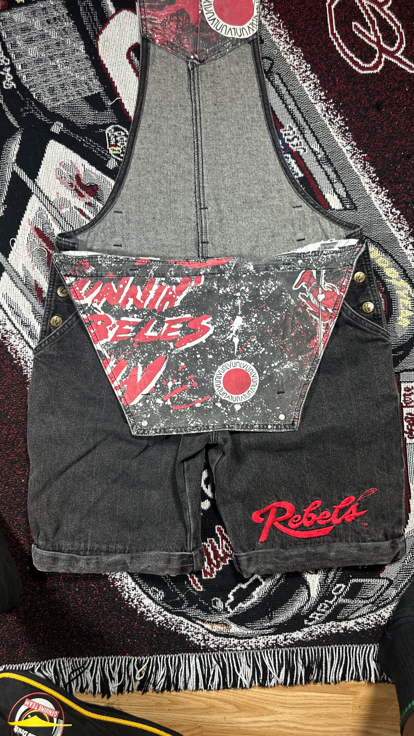 Vintage Pro Player UNLV Rebels Denim Short Overalls