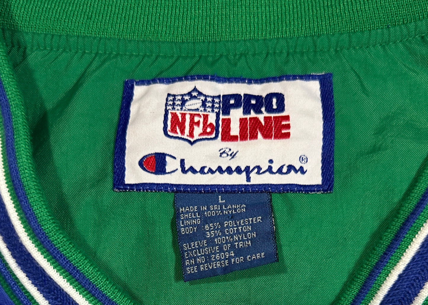 Seattle Seahawks Vintage Champion Pro Line NFL Pullover Jacket 1990s Mens Large