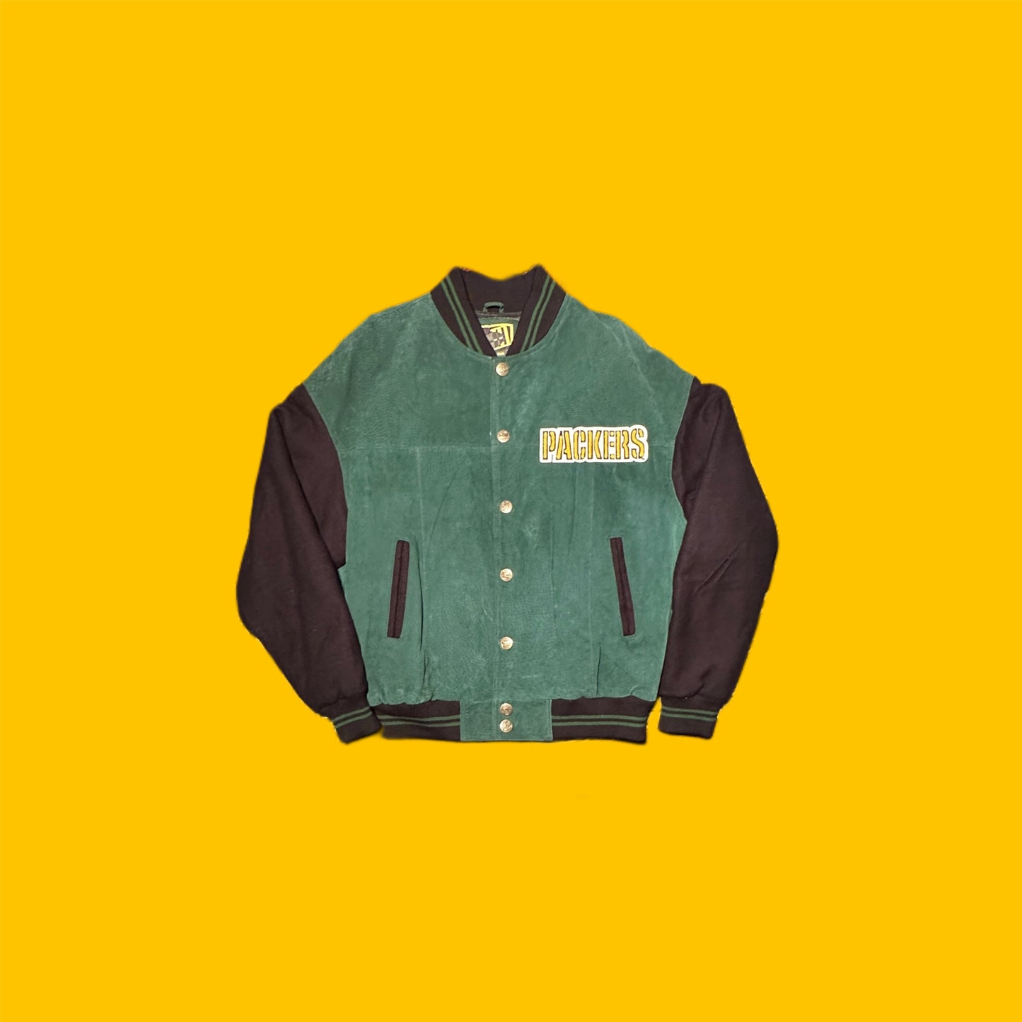 Green Bay Packers Vintage Carl Banks Sueade Leather Jacket