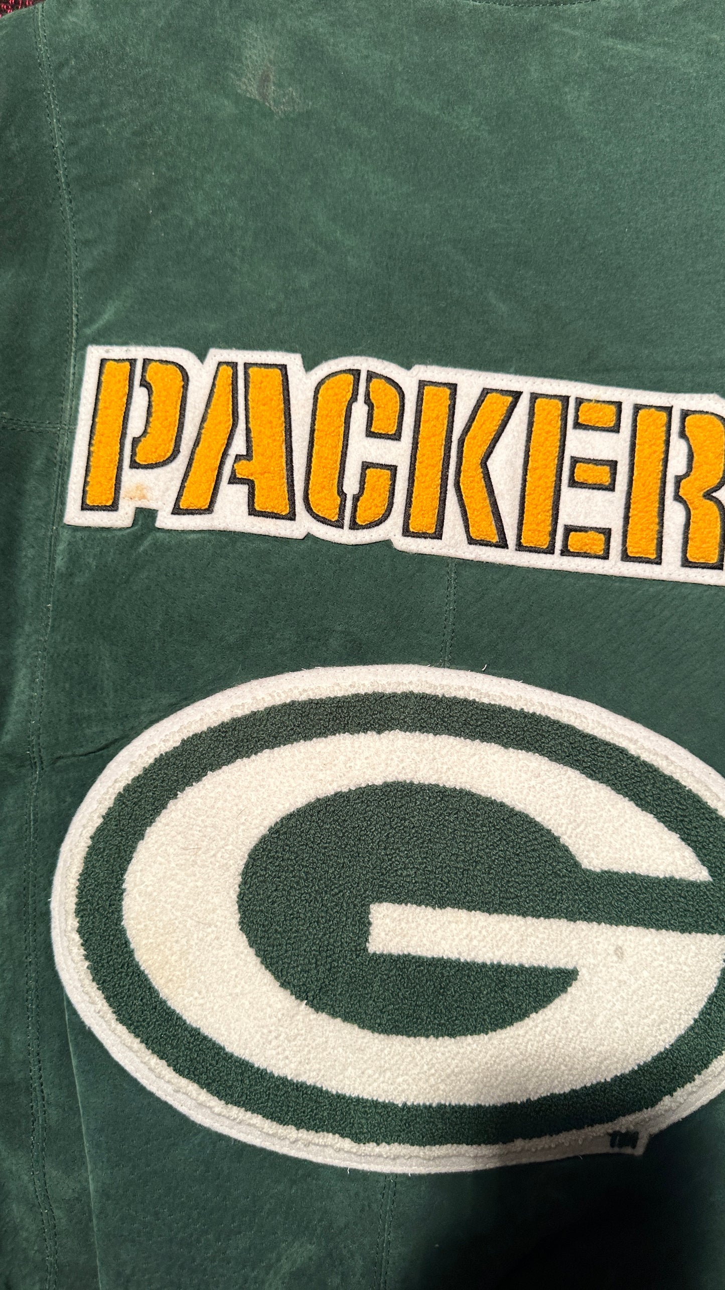 Green Bay Packers Vintage Carl Banks Sueade Leather Jacket