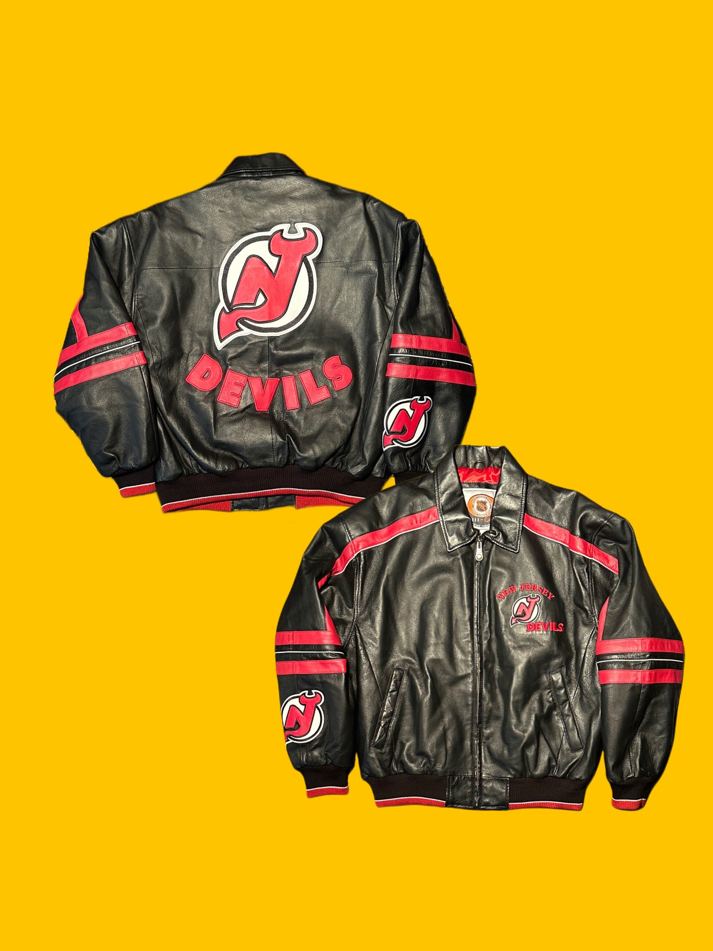 New Jersey Red Devils Vintage Carl Banks Leather Jacket