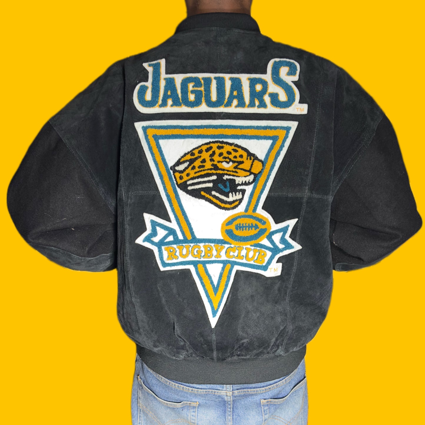 Jacksonville Jaguars Vintage Rugby Club Leather Jacket