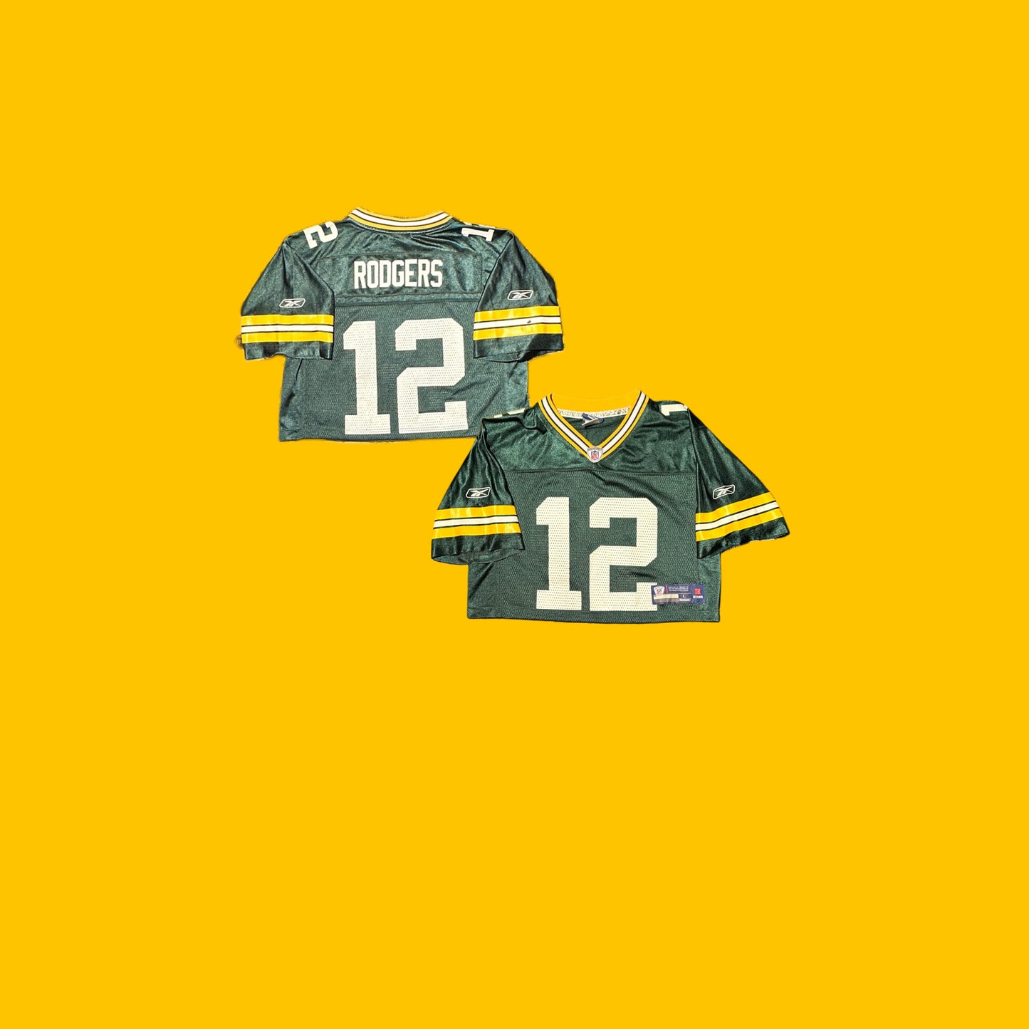 Green Bay’s Packers Custom Vintage Cropped Aaron Rodger’s Jersey