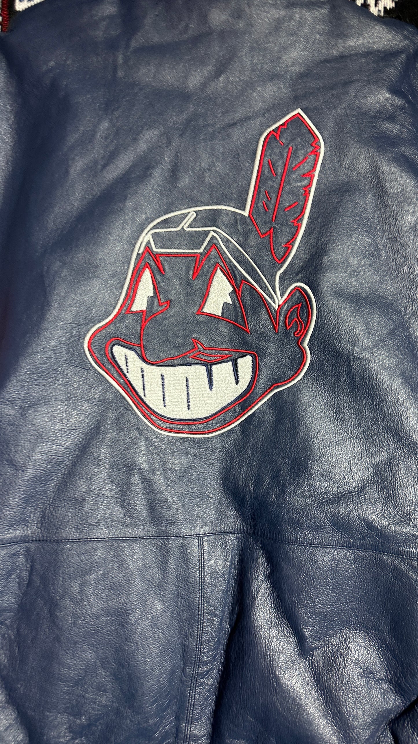 Cleveland Indians Vintage Pro Player Leather Jacket