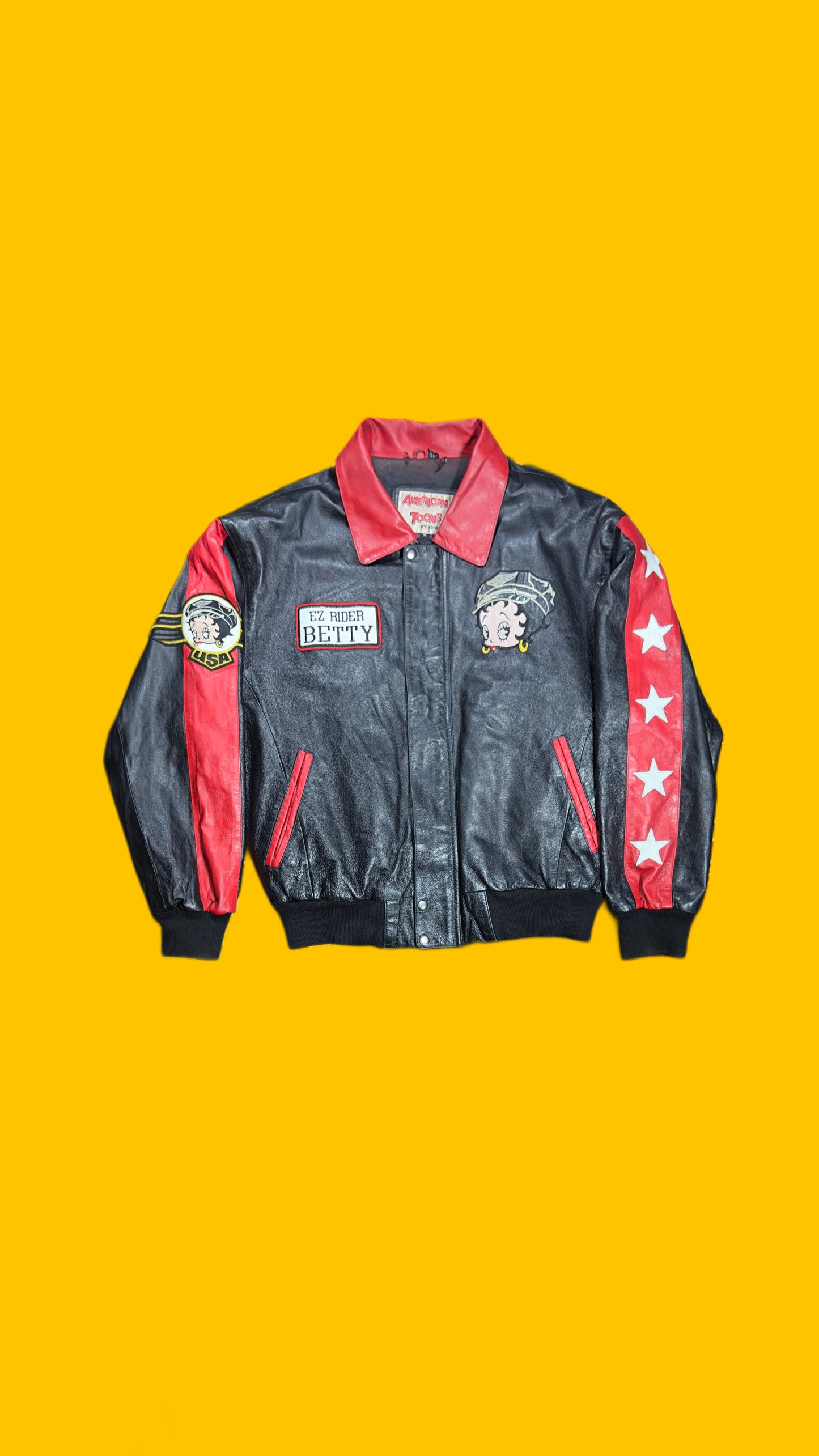 Betty Boop American Toons Biker Betty Leather Jacket