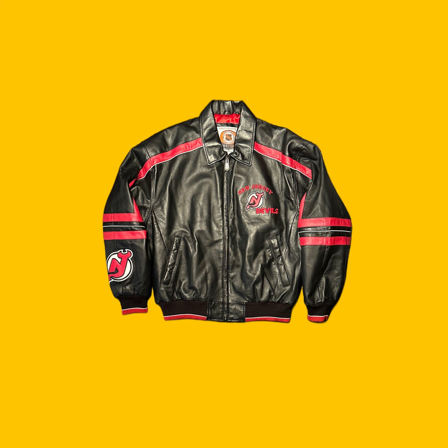 New Jersey Red Devils Vintage Carl Banks Leather Jacket