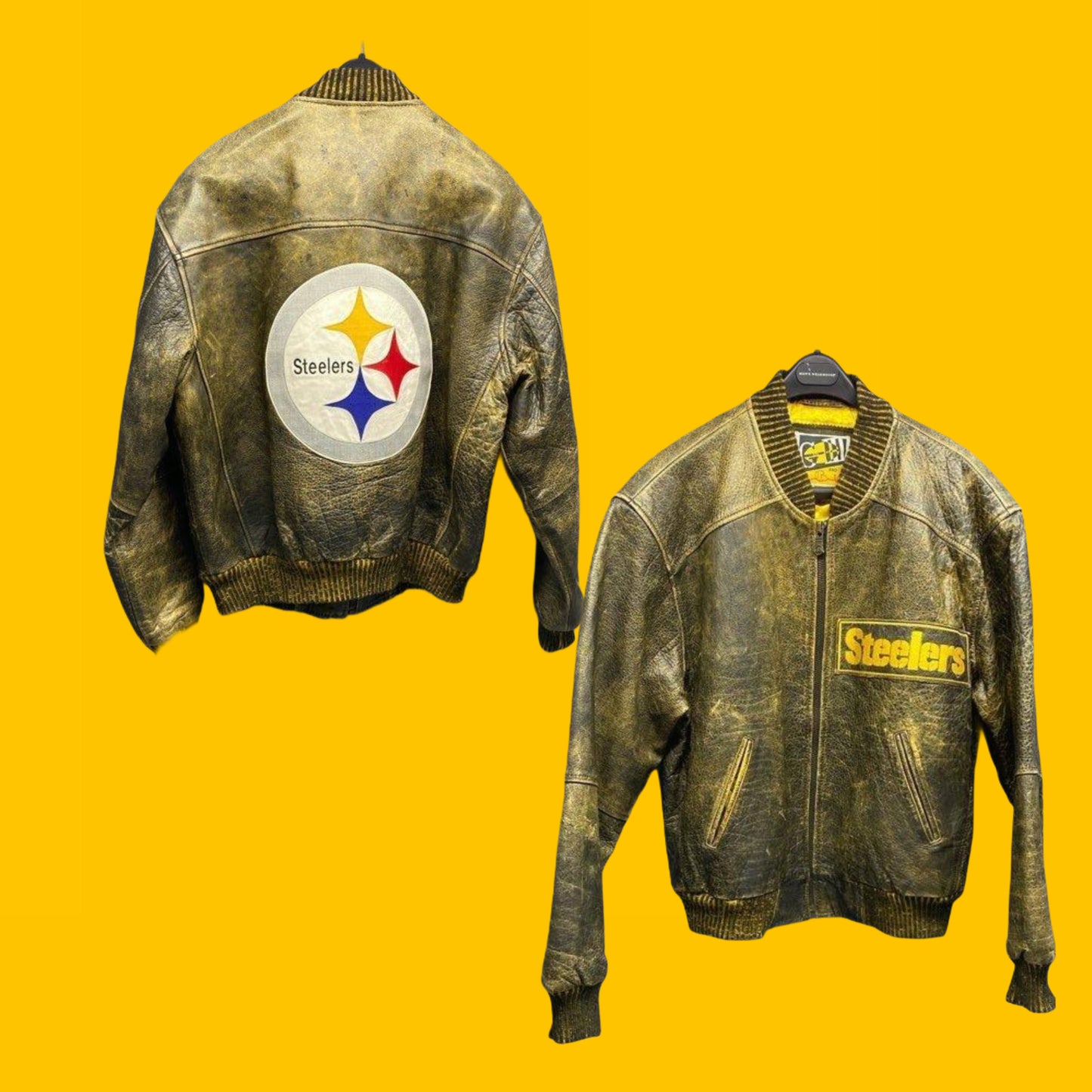 Pittsburgh Steelers Vtg Carl Banks Leather Jacket