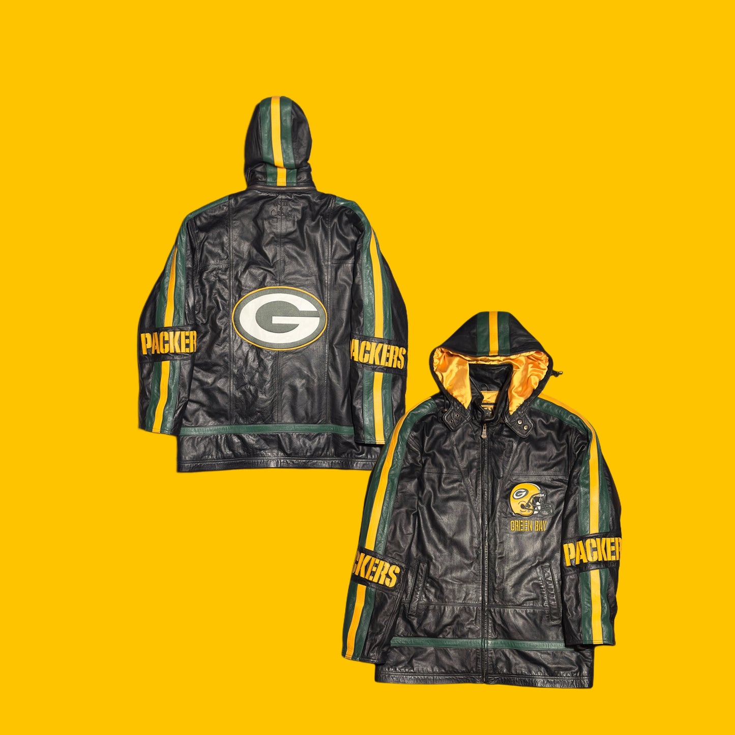 Vintage Carl Banks
Green Bay Packers
Leather Full Zip
Hoodie
