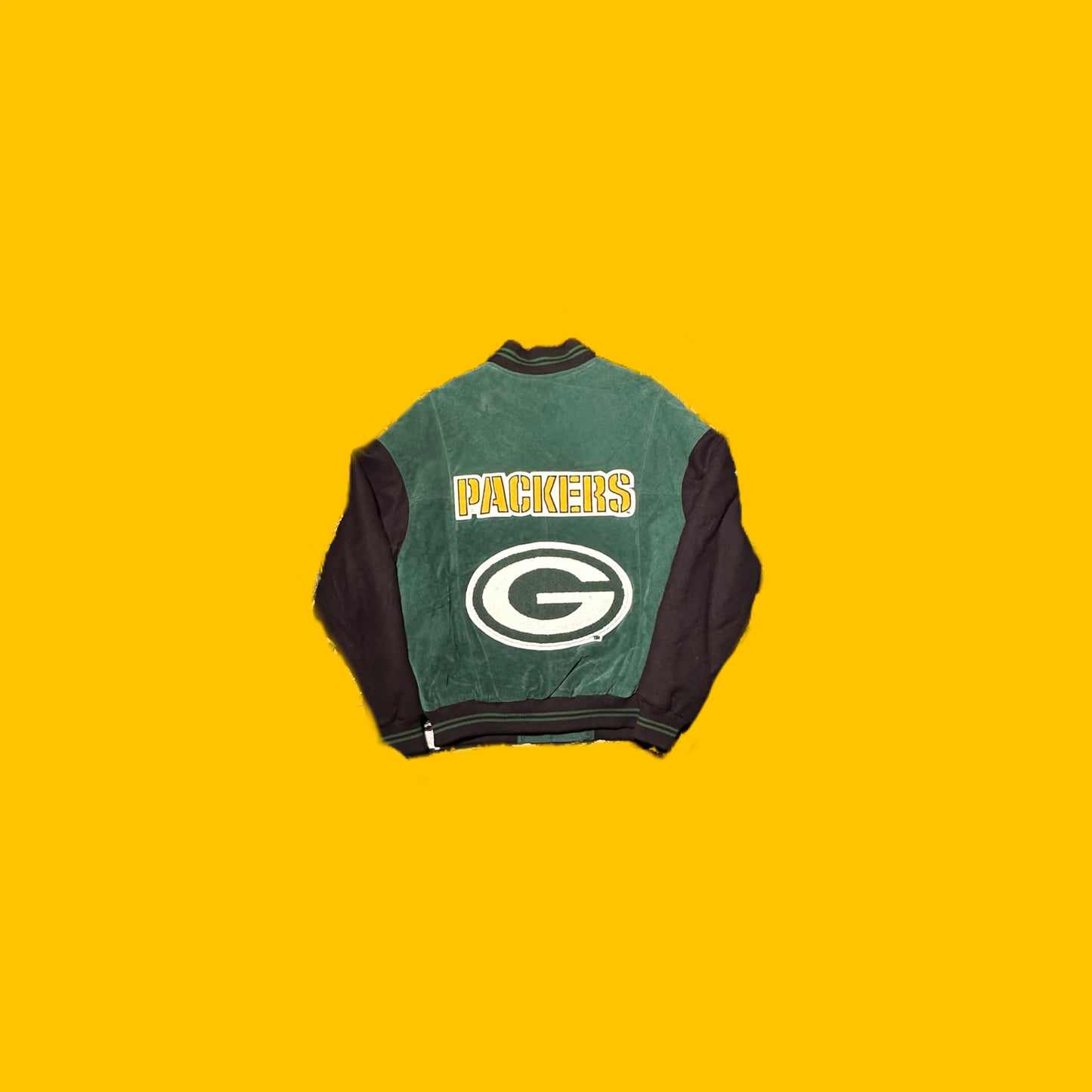 Green Bay Packers Vintage Carl Banks Sueade Leather Jacket