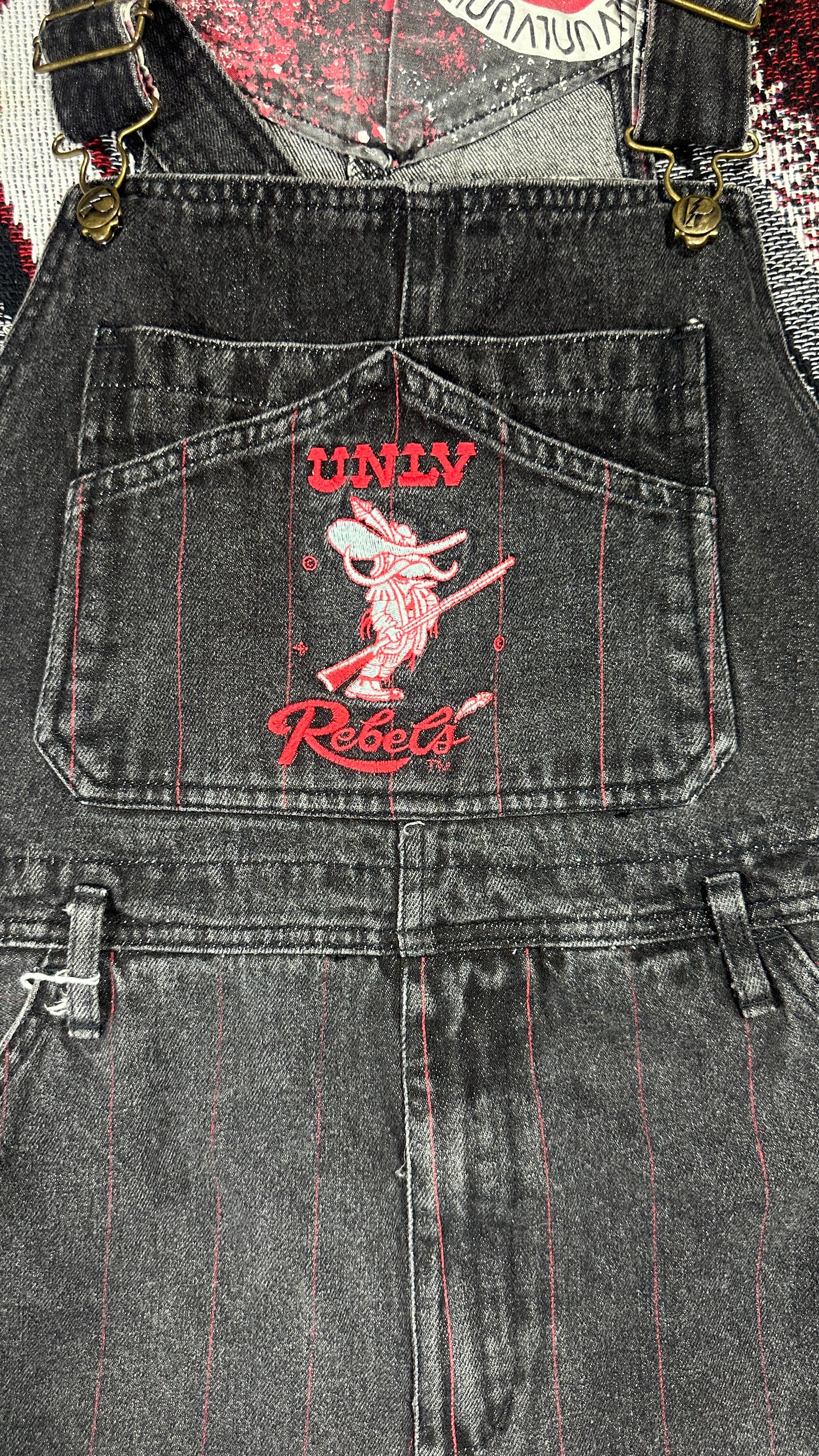 Vintage Pro Player UNLV Rebels Denim Short Overalls