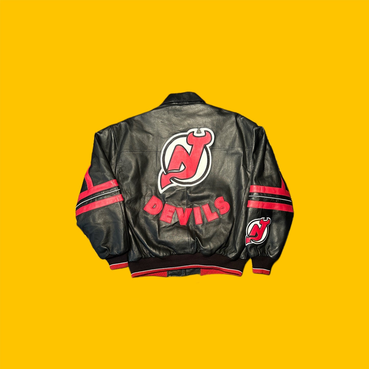 New Jersey Red Devils Vintage Carl Banks Leather Jacket