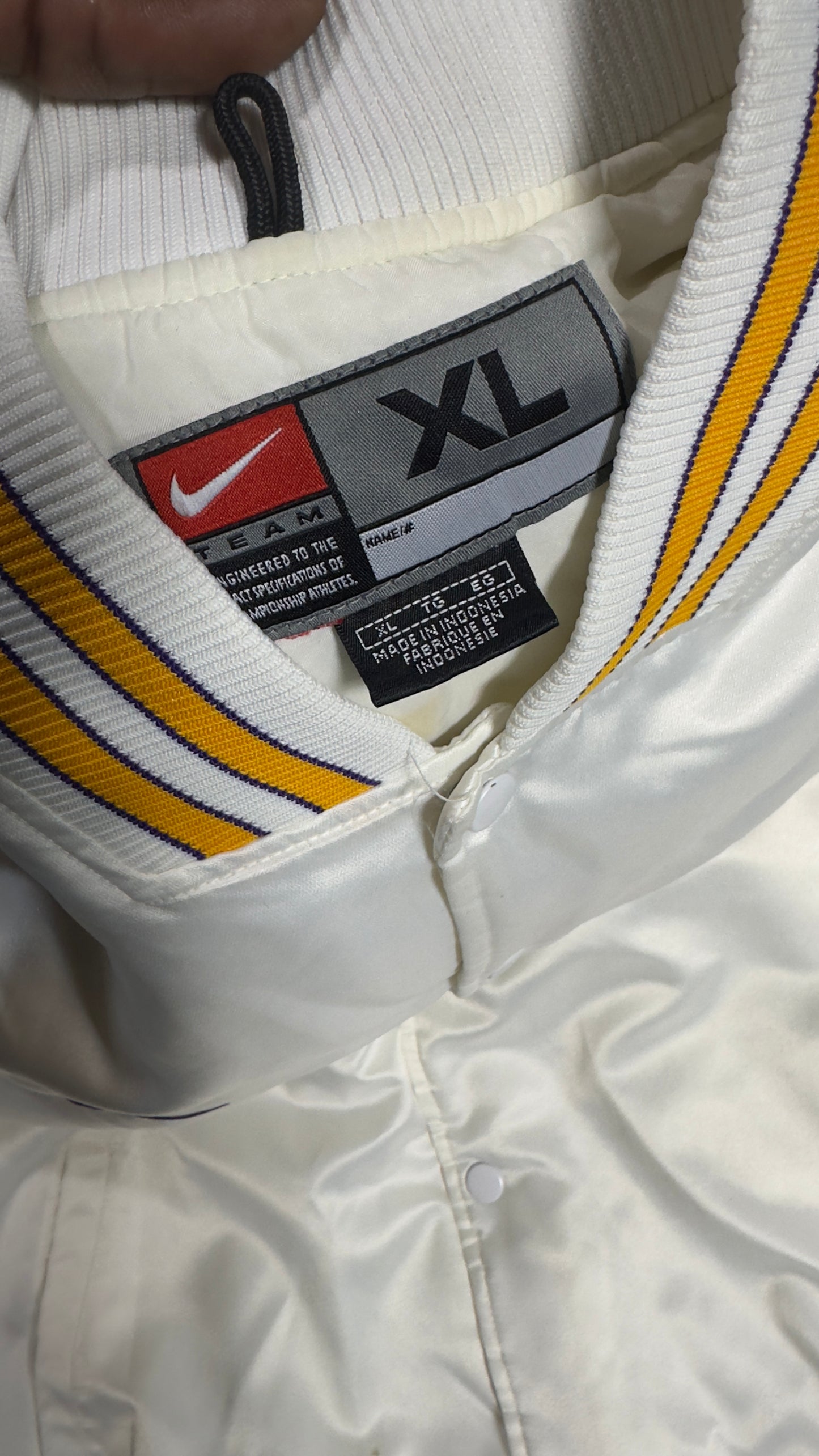 Los Angeles Lakers Satin Jacket Nike White Vintage Style
