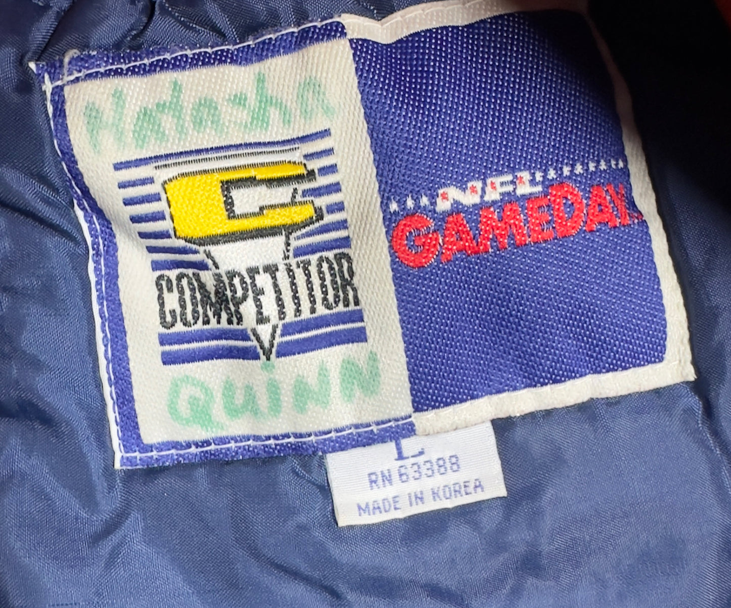 Chicago Bears Competitor Gameday Hooded Jacket Navy Orange Vintage 1990s