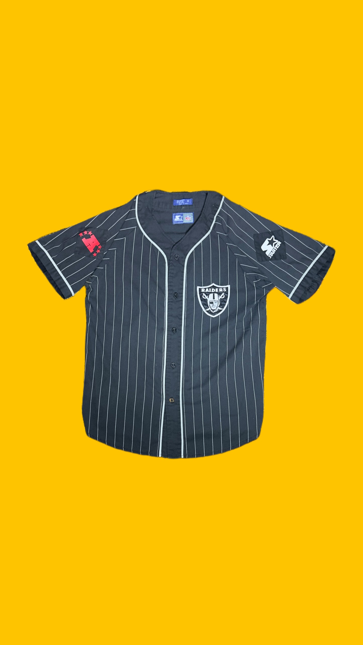 Vintage Los Angeles Raiders Starter Baseball Jersey Men’s Large Pinstripe 90s