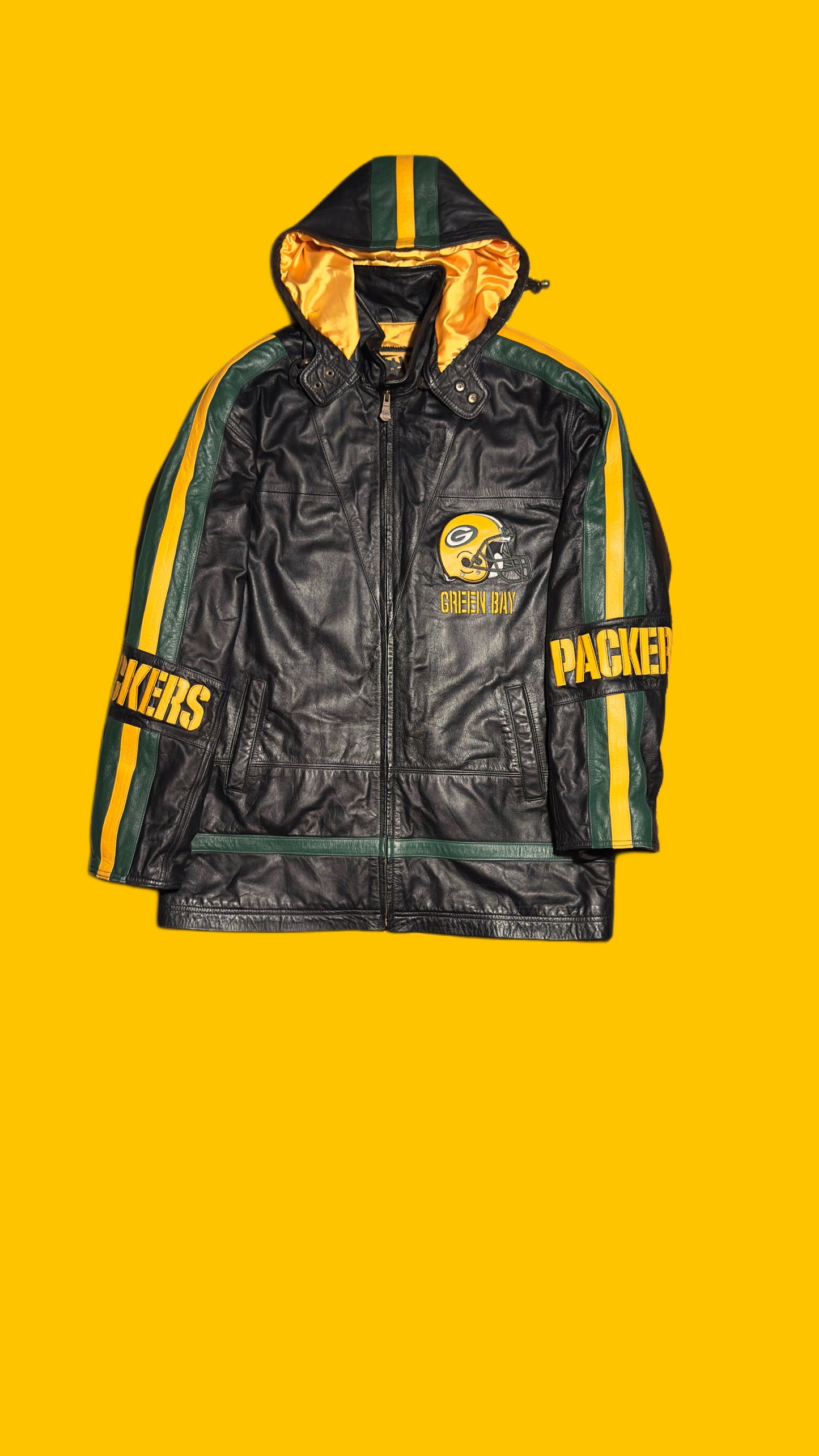Vintage Carl Banks
Green Bay Packers
Leather Full Zip
Hoodie