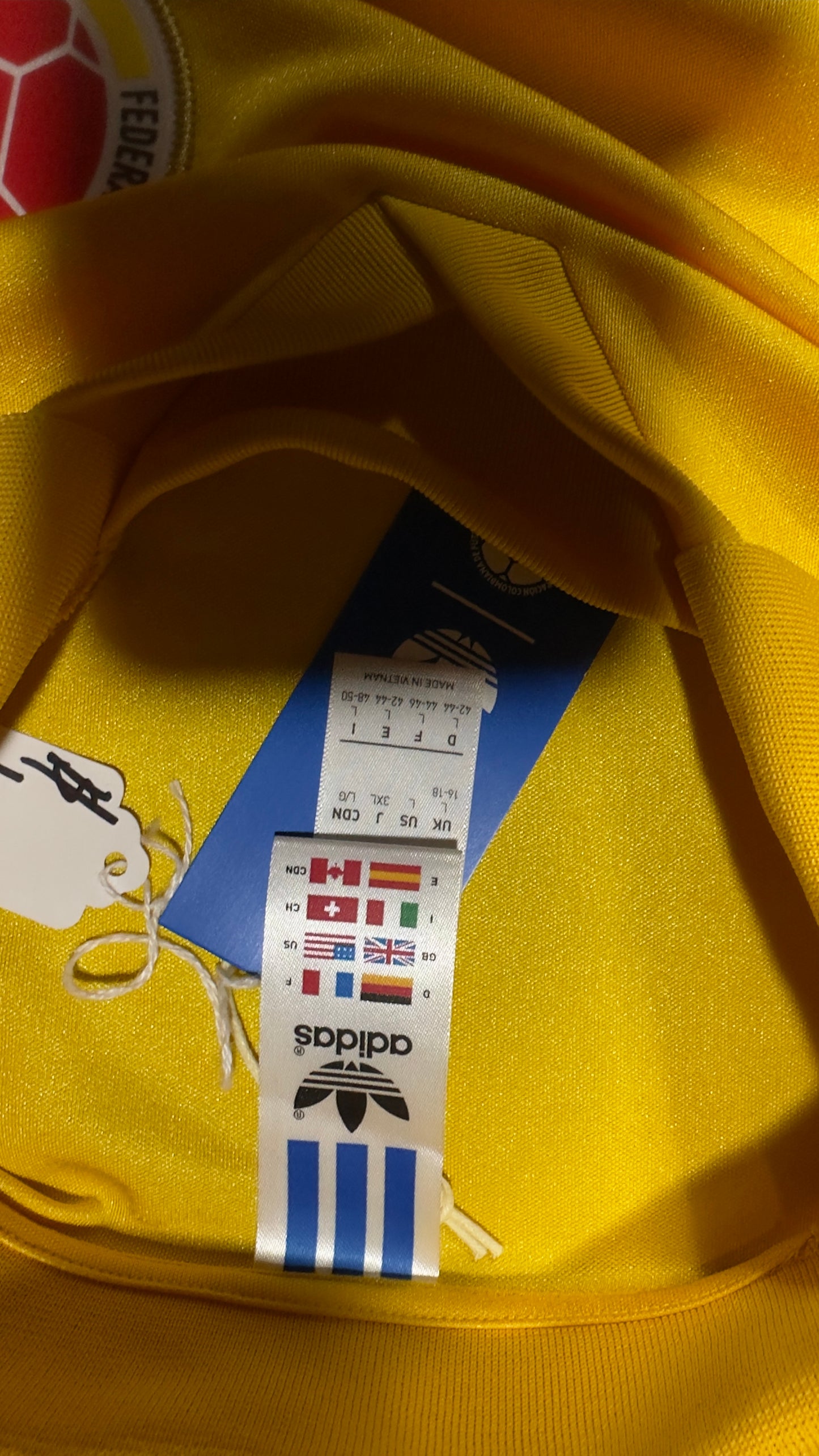 Colombia Adidas Originals Long Sleeve Cropped Soccer Jersey