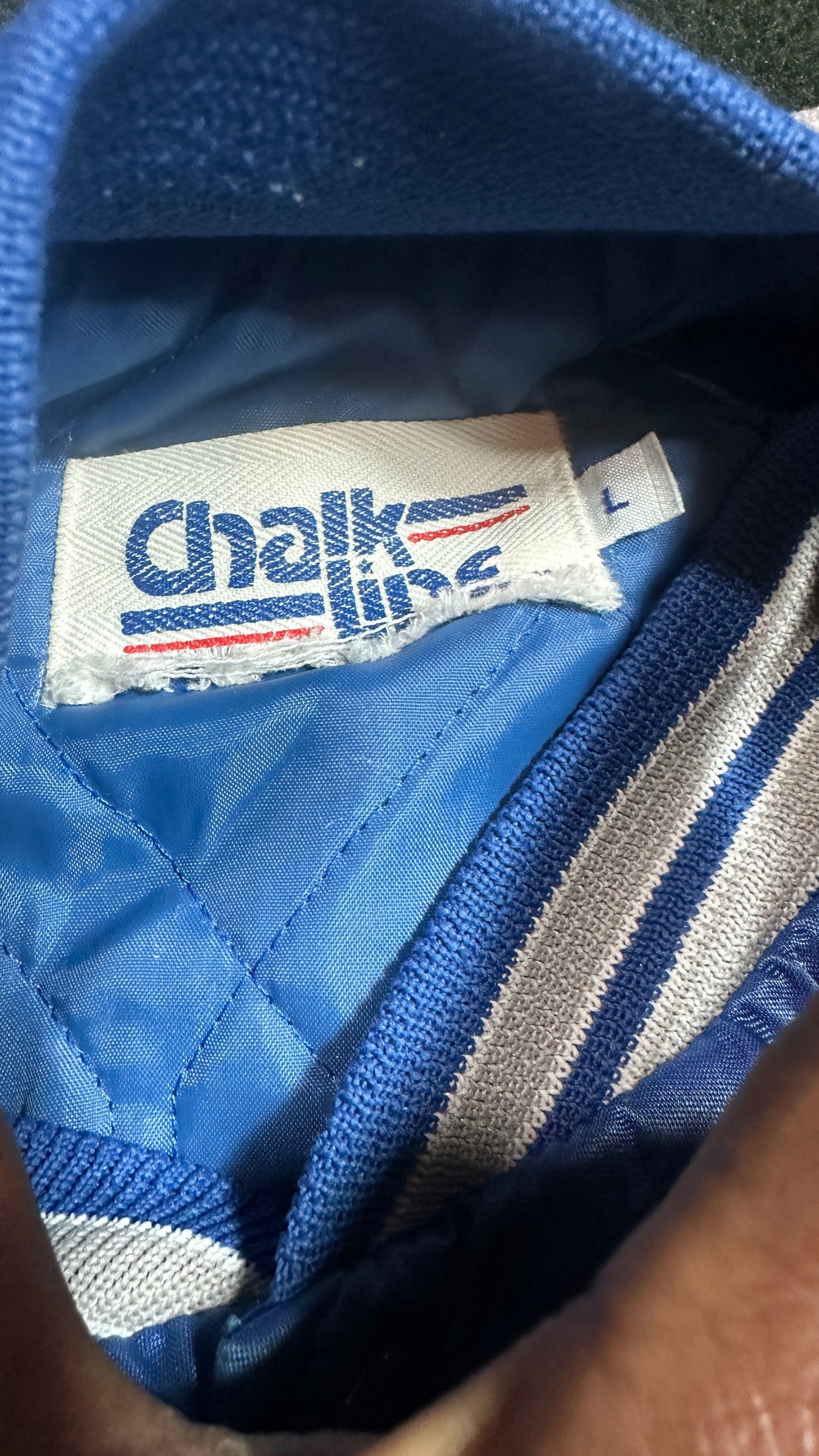 Seattle Seahawks Chalk Line Satin Bomber Jacket Vintage Blue