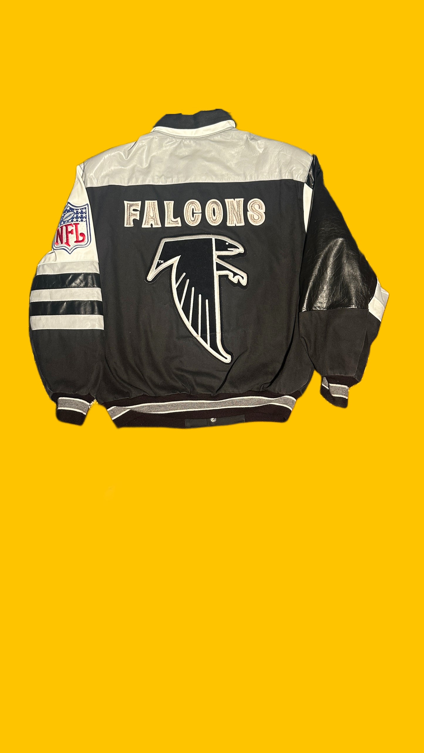 Vintage Atlanta Falcons Jeff Hamilton Leather Jacket