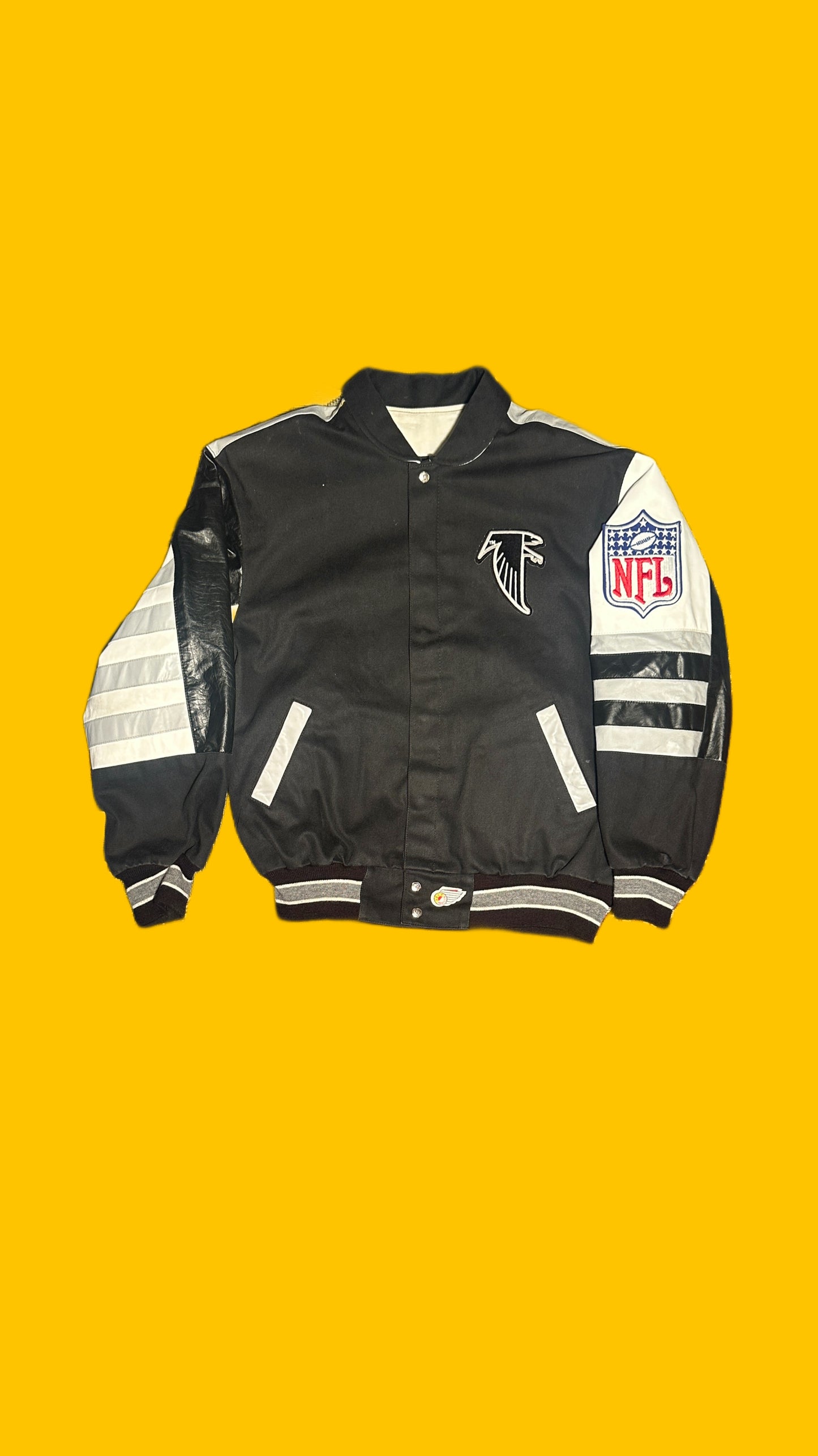 Vintage Atlanta Falcons Jeff Hamilton Leather Jacket