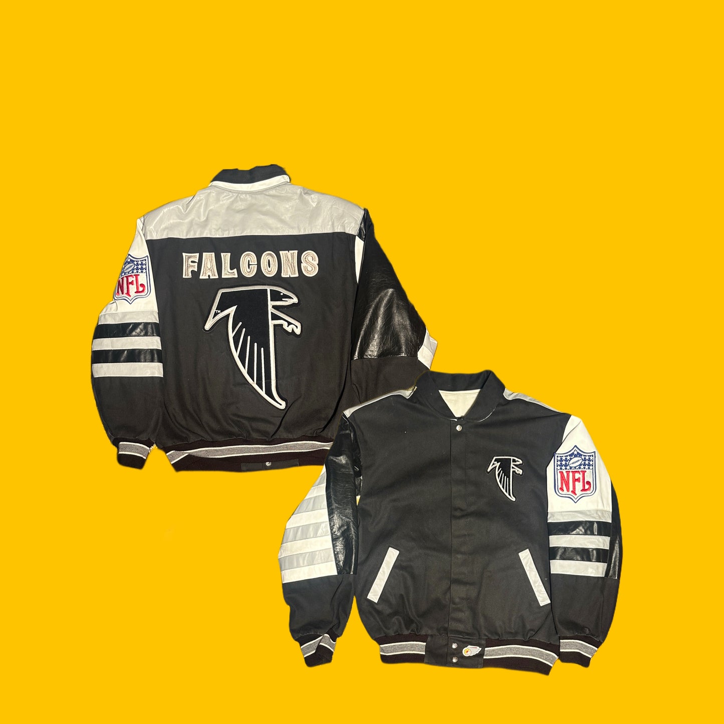 Vintage Atlanta Falcons Jeff Hamilton Leather Jacket