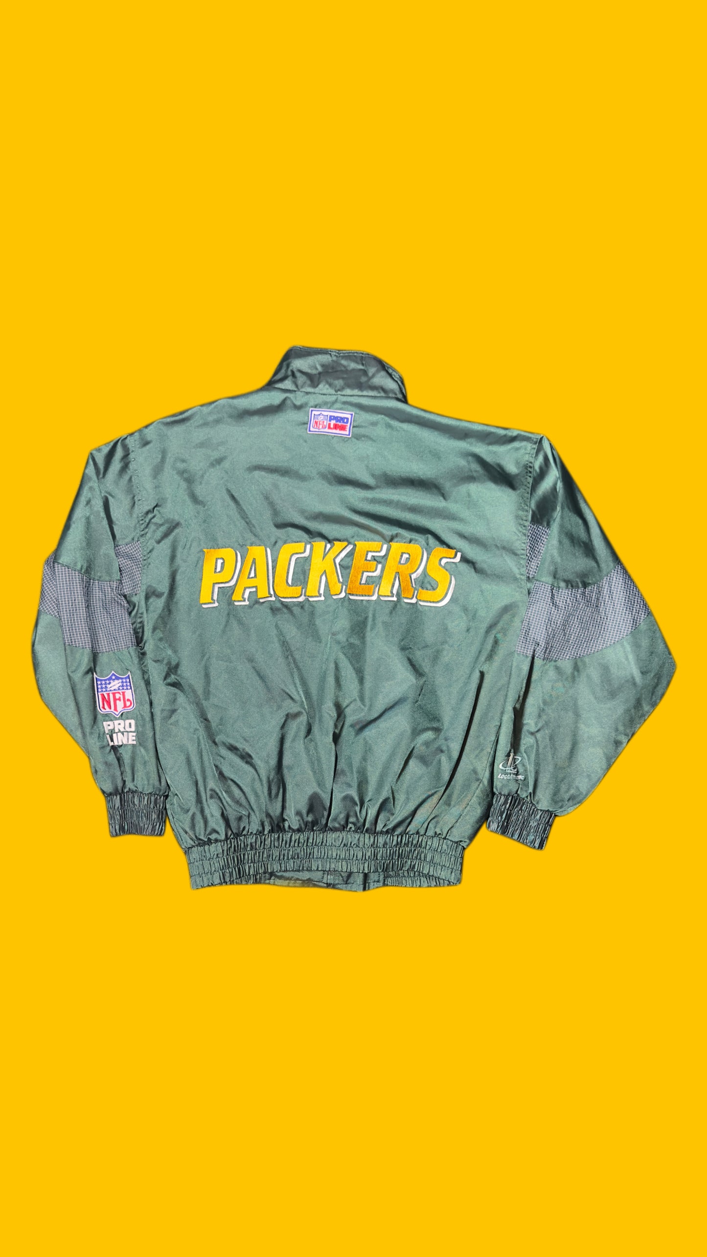 Green Bay Packers Vintage Logo Athletic Pro Line Windbreaker