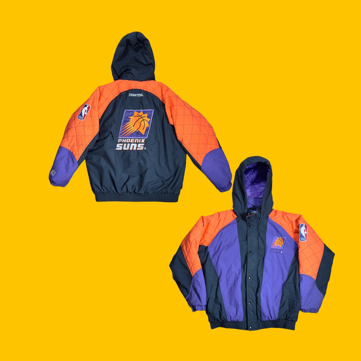 Phoenix Suns Starter Hooded Puffer Jacket NBA Vintage 1990s