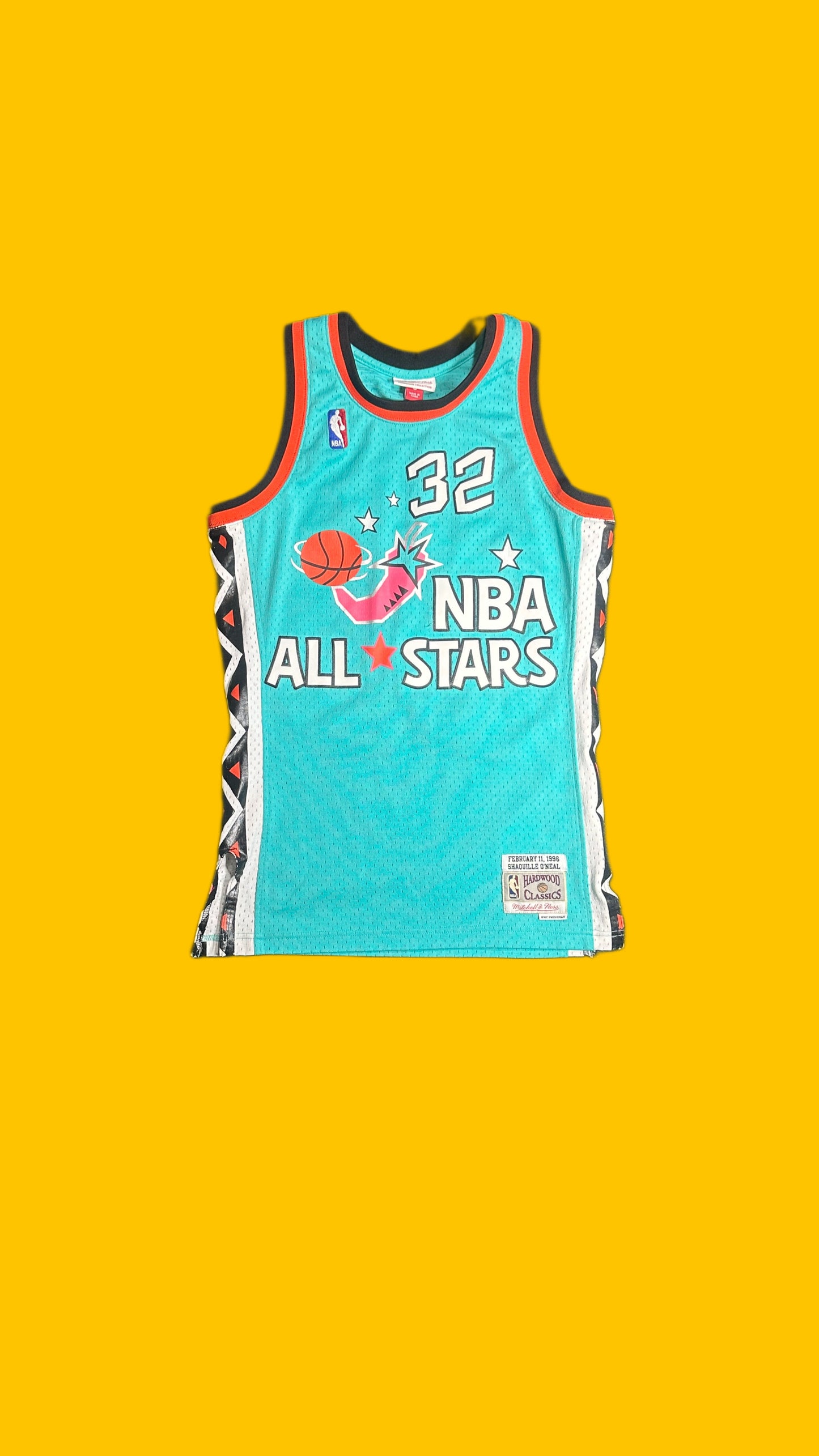 Orlando Magic Shaquille O’Neal NBA All Star Mitchell & Ness Jersey Teal 1996