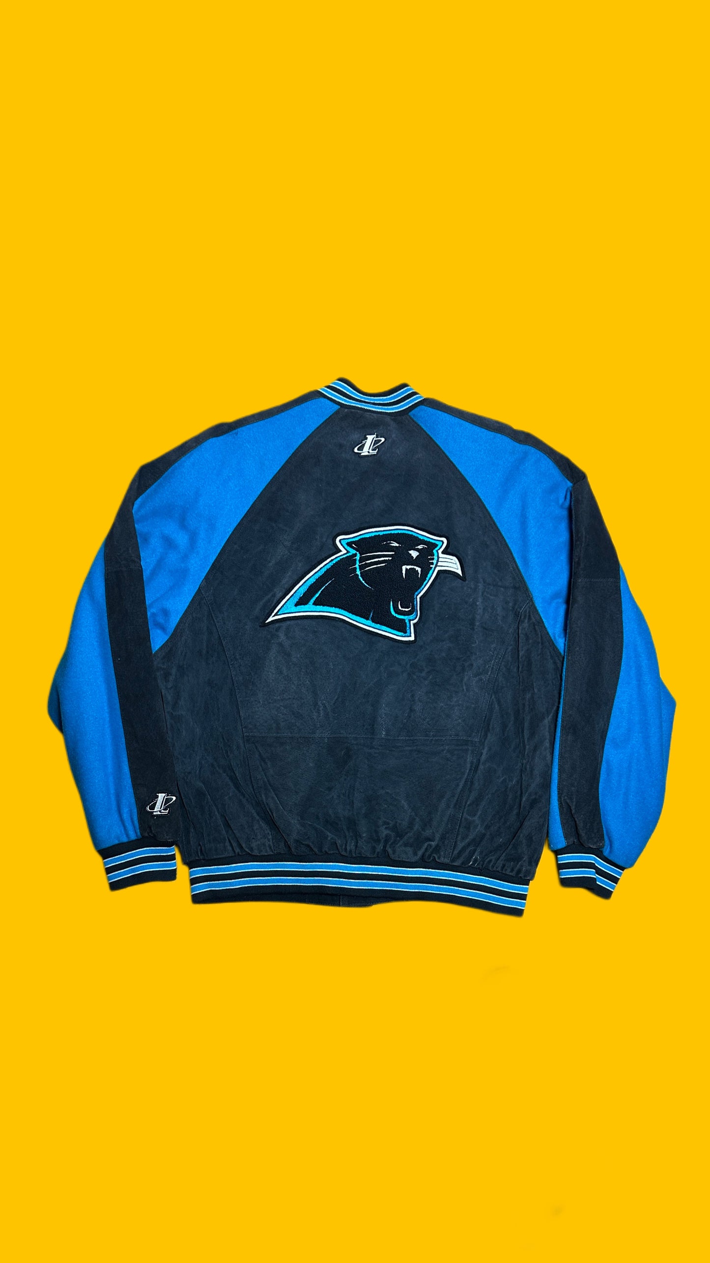 Carolina Panthers Vintage Logo Athletic Suede Varsity Jacket – 1990s