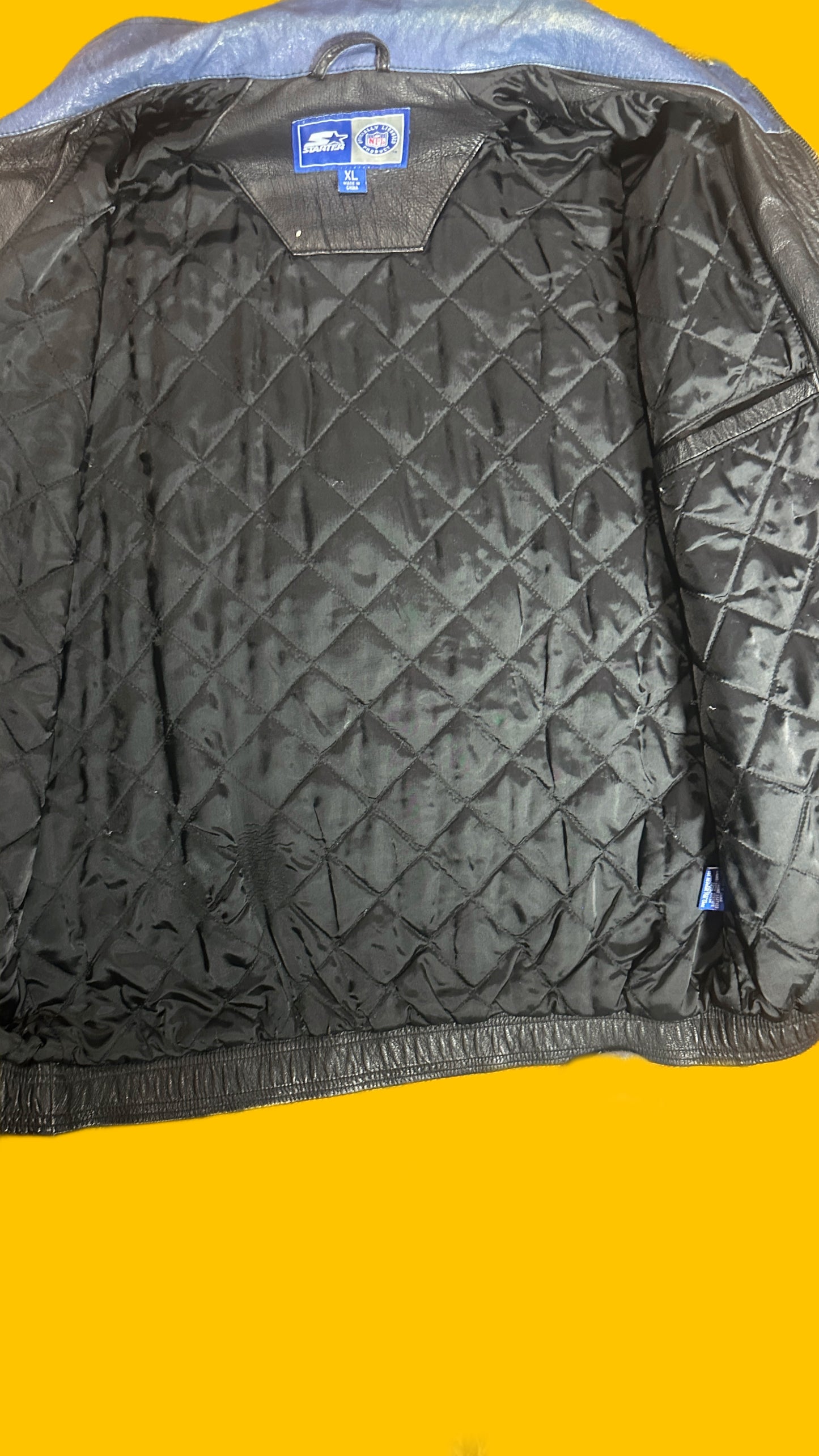 Starter Super Bowl XXXI Genuine Leather Jacket Vintage 1997 NFL Green Packers