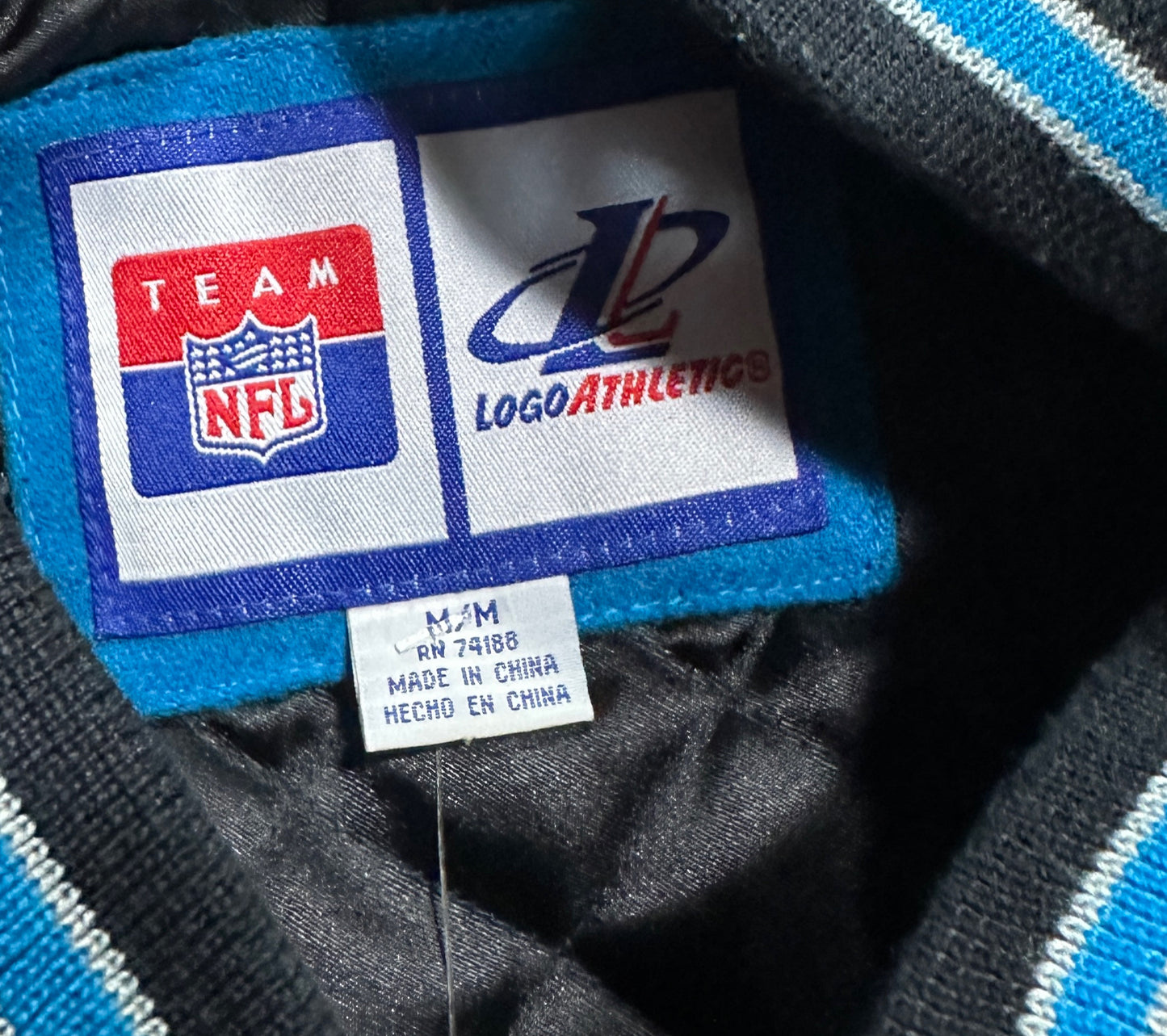 Carolina Panthers Vintage Logo Athletic Suede Varsity Jacket – 1990s