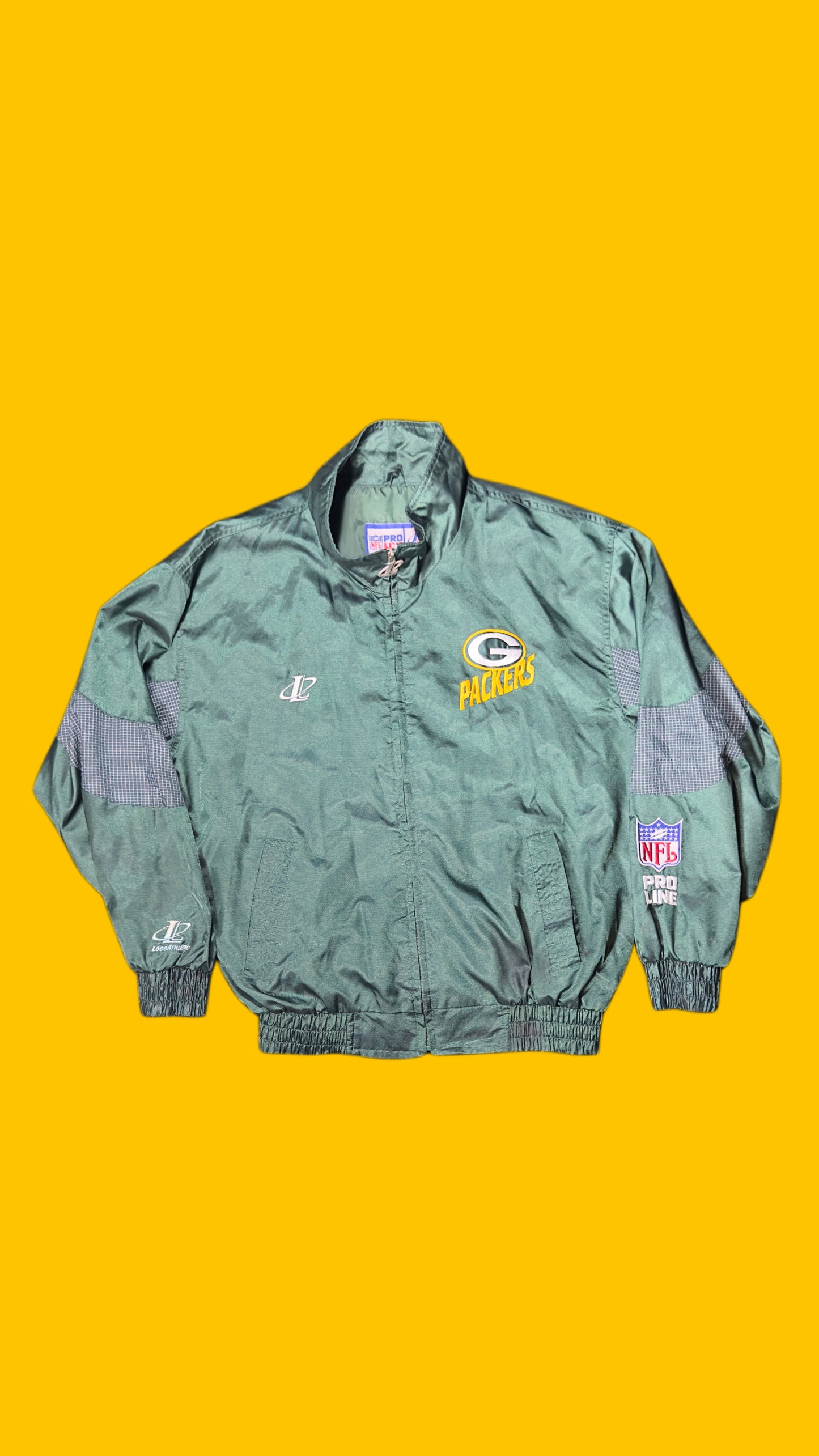 Green Bay Packers Vintage Logo Athletic Pro Line Windbreaker