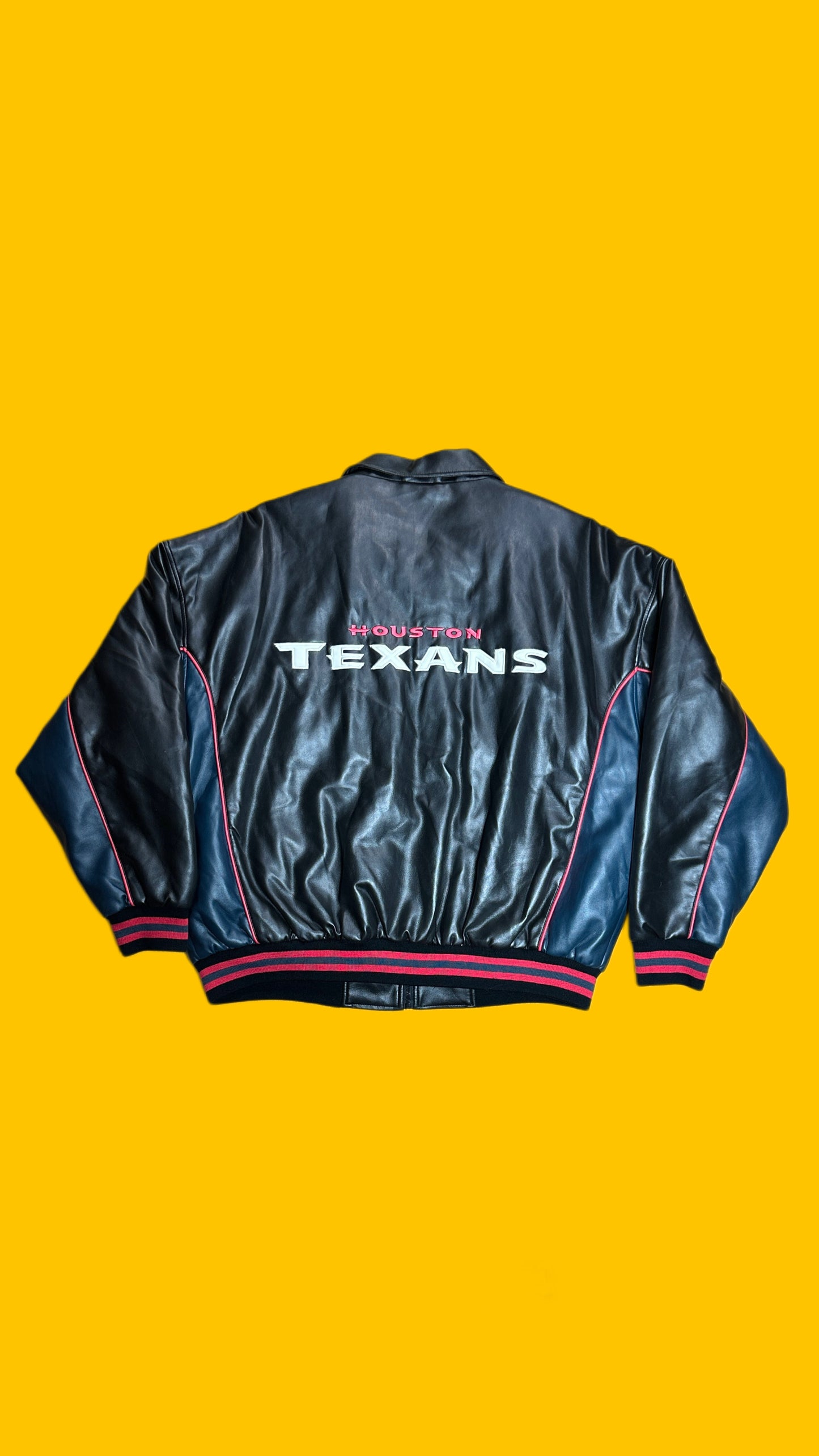 Houston Texans Vintage NFL Faux Leather Jacket – Early 2000s