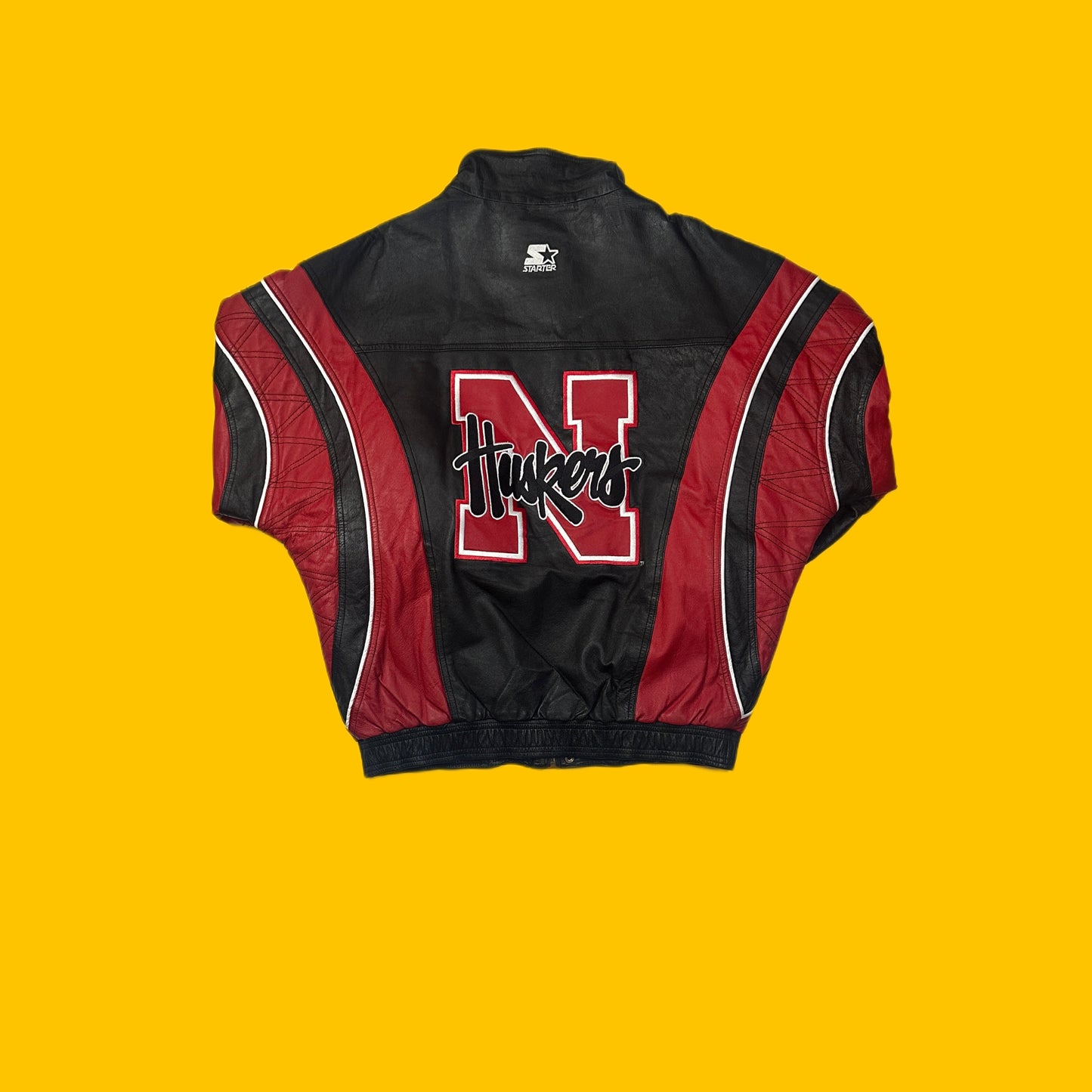 Nebraska Corn Huskers Starter Leather Jacket