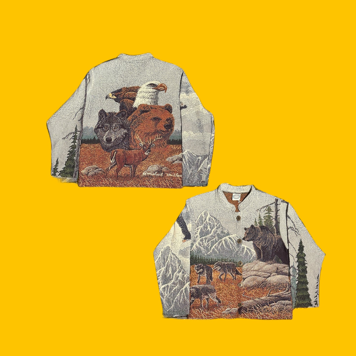 Vintage Animal Tapestry Cardigan