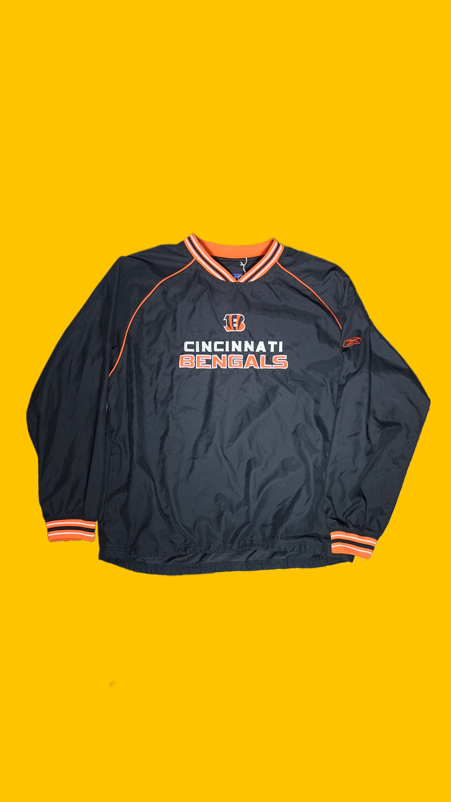 Cincinnati Bengals Reebok Pullover Jacket XL – NFL Embroidered – Vintage