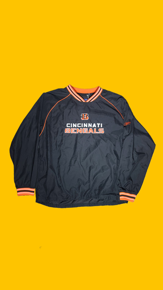 Cincinnati Bengals Reebok Pullover Jacket XL – NFL Embroidered – Vintage
