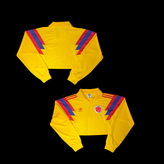Colombia Adidas Originals Long Sleeve Cropped Soccer Jersey