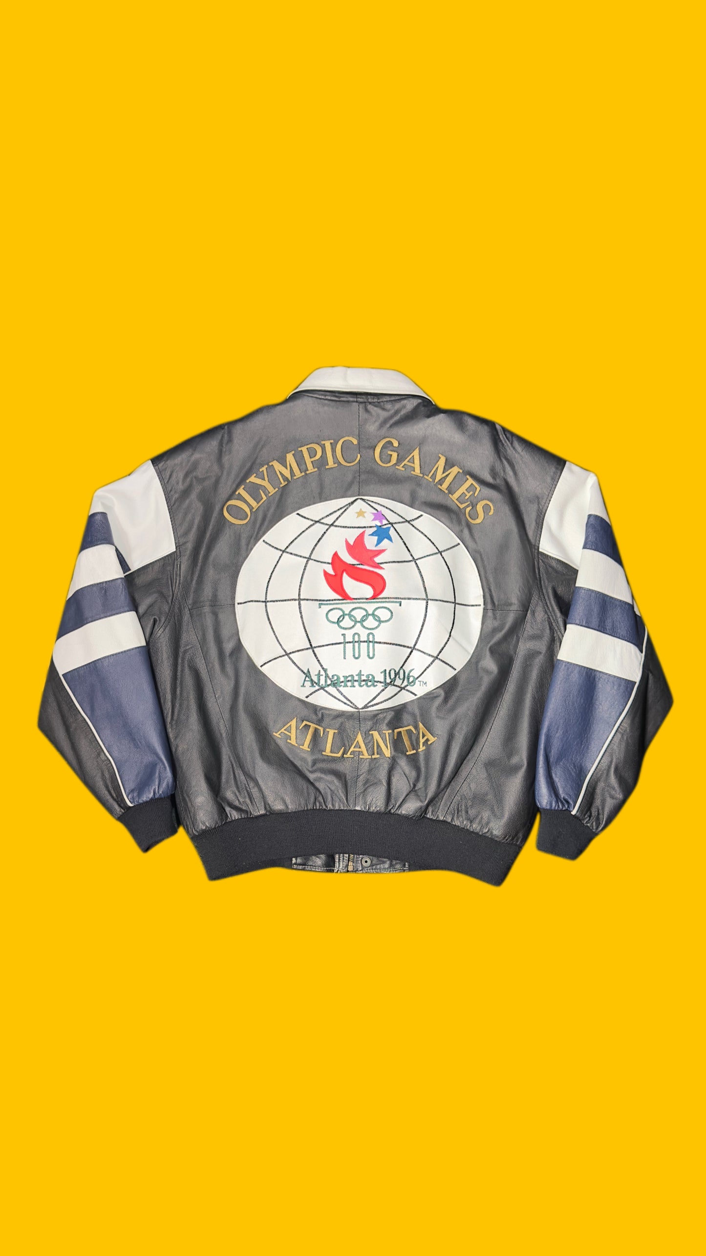 Atlanta 1996 Olympic Games Leather Jacket American Toons Vintage