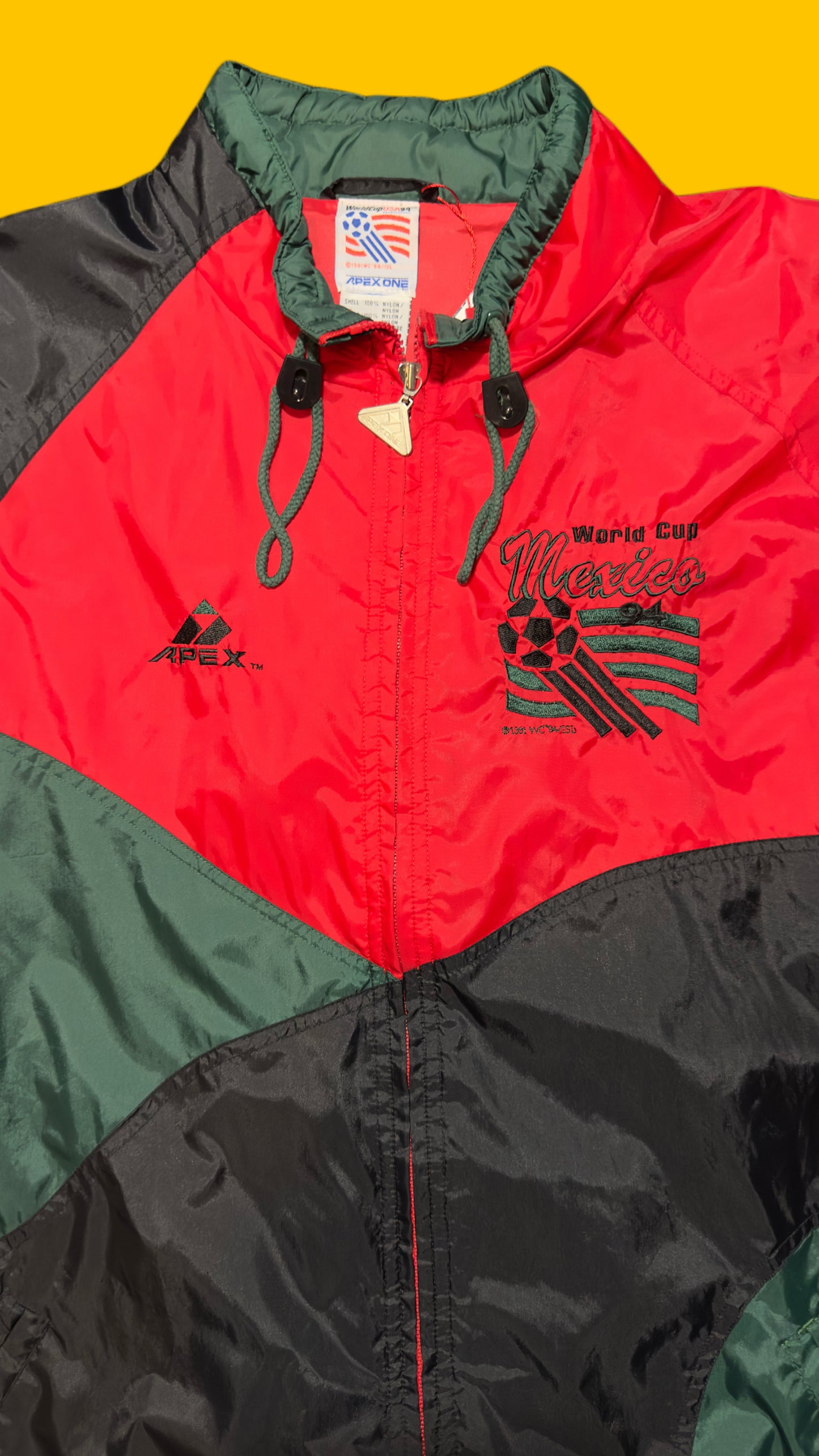 Mexico USA 94 World Cup Apex One Windbreaker Vintage 90s