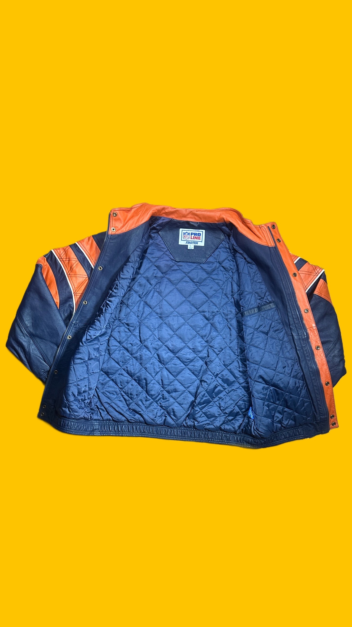 Chicago Bears Starter Pro Line Leather Jacket  Vintage 90s