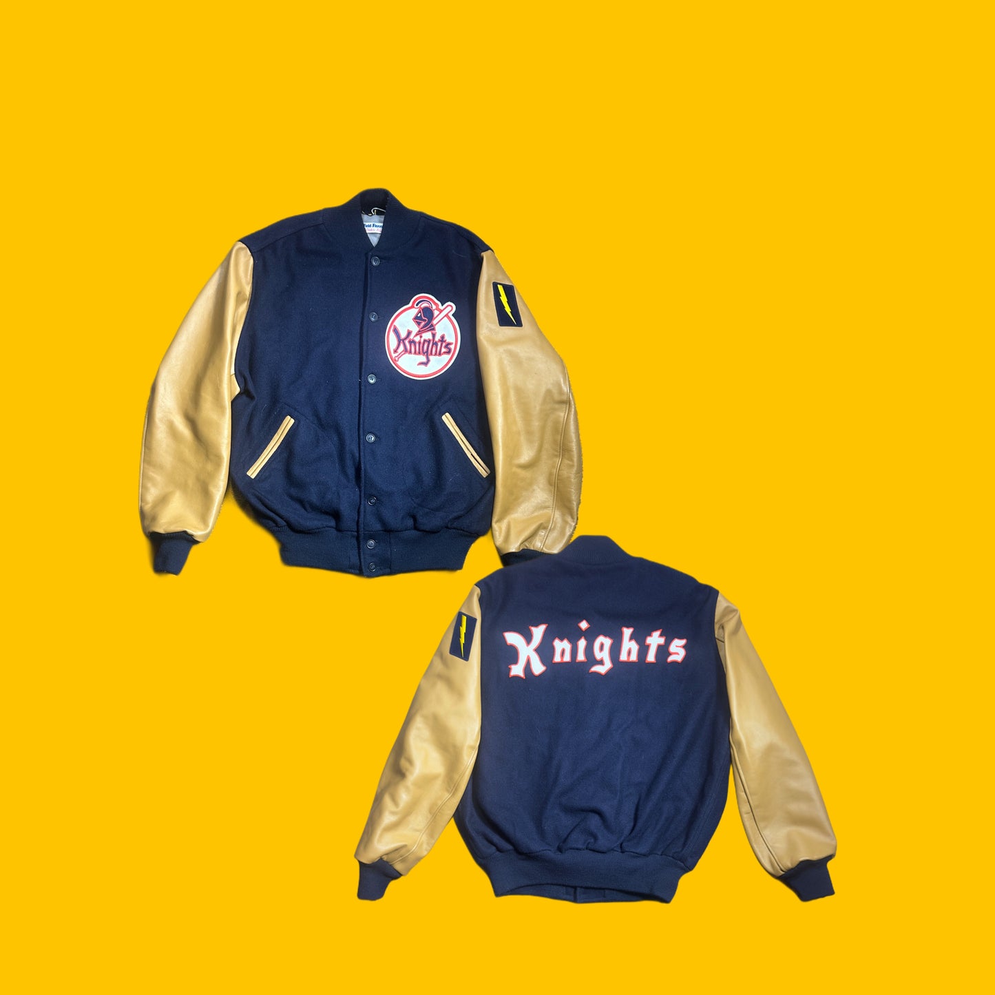 New York Knights Varsity Jacket Ebbets Field Flannels – The Natural 1984 Movie Replica – Wool/Leather