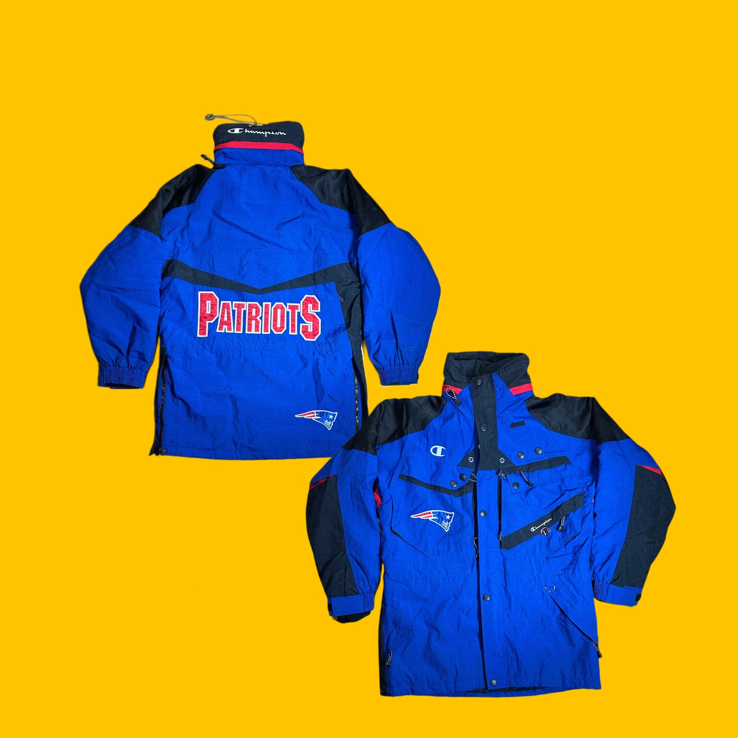 New England Patriots 90s Champion Sideline Parka Jacket Vintage NFL