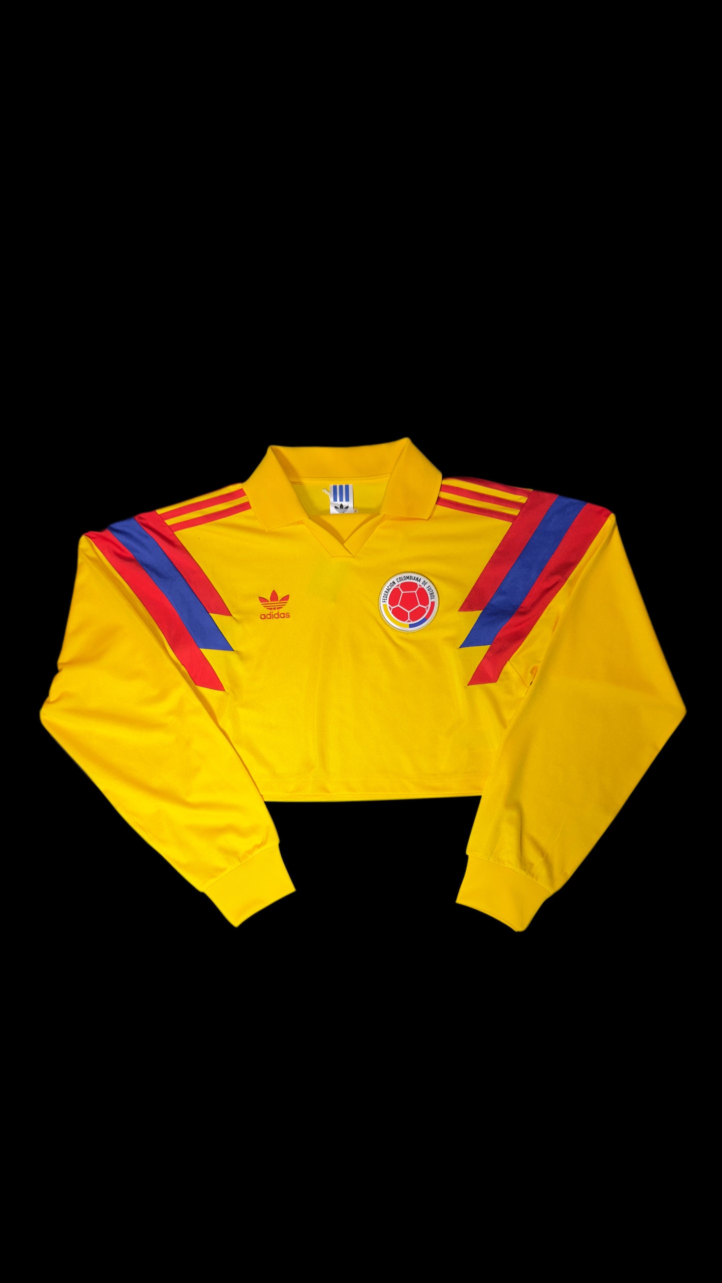 Colombia Adidas Originals Long Sleeve Cropped Soccer Jersey