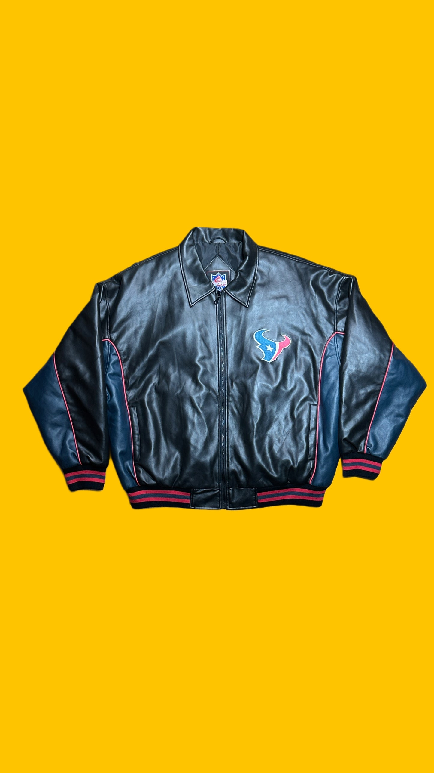 Houston Texans Vintage NFL Faux Leather Jacket – Early 2000s