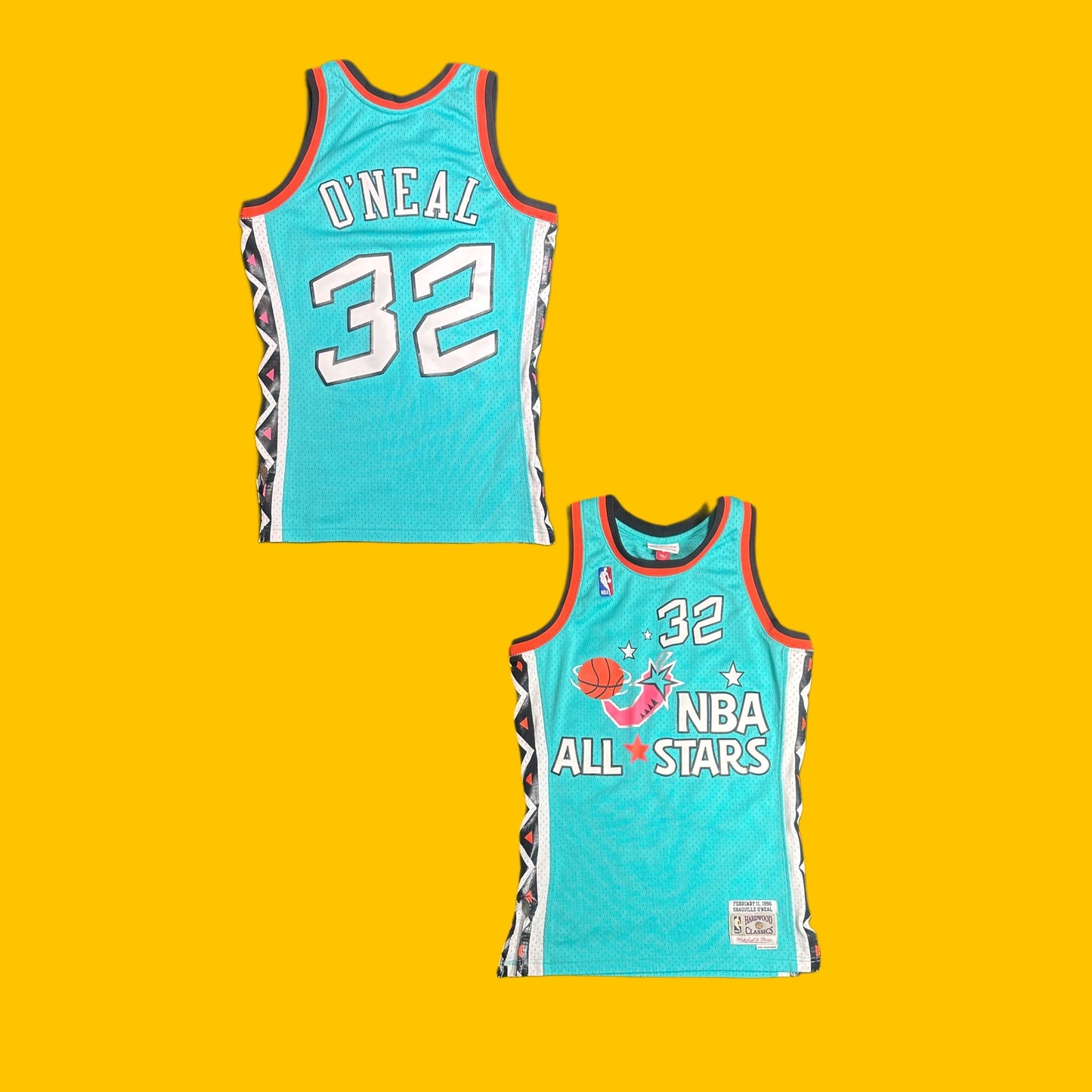Orlando Magic Shaquille O’Neal NBA All Star Mitchell & Ness Jersey Teal 1996