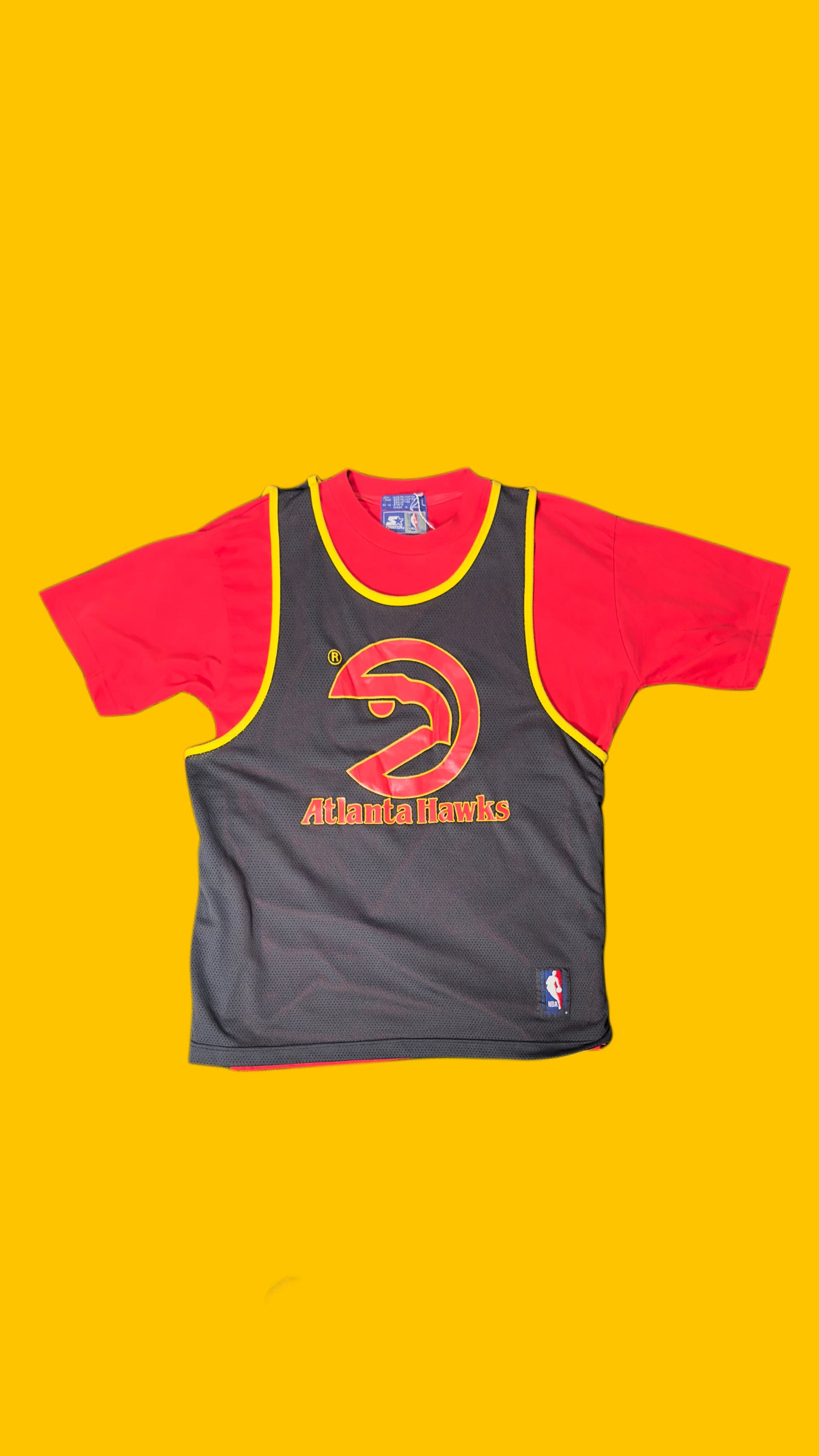 Vintage Atlanta Hawks Starter Mesh Overlay Shooting Shirt