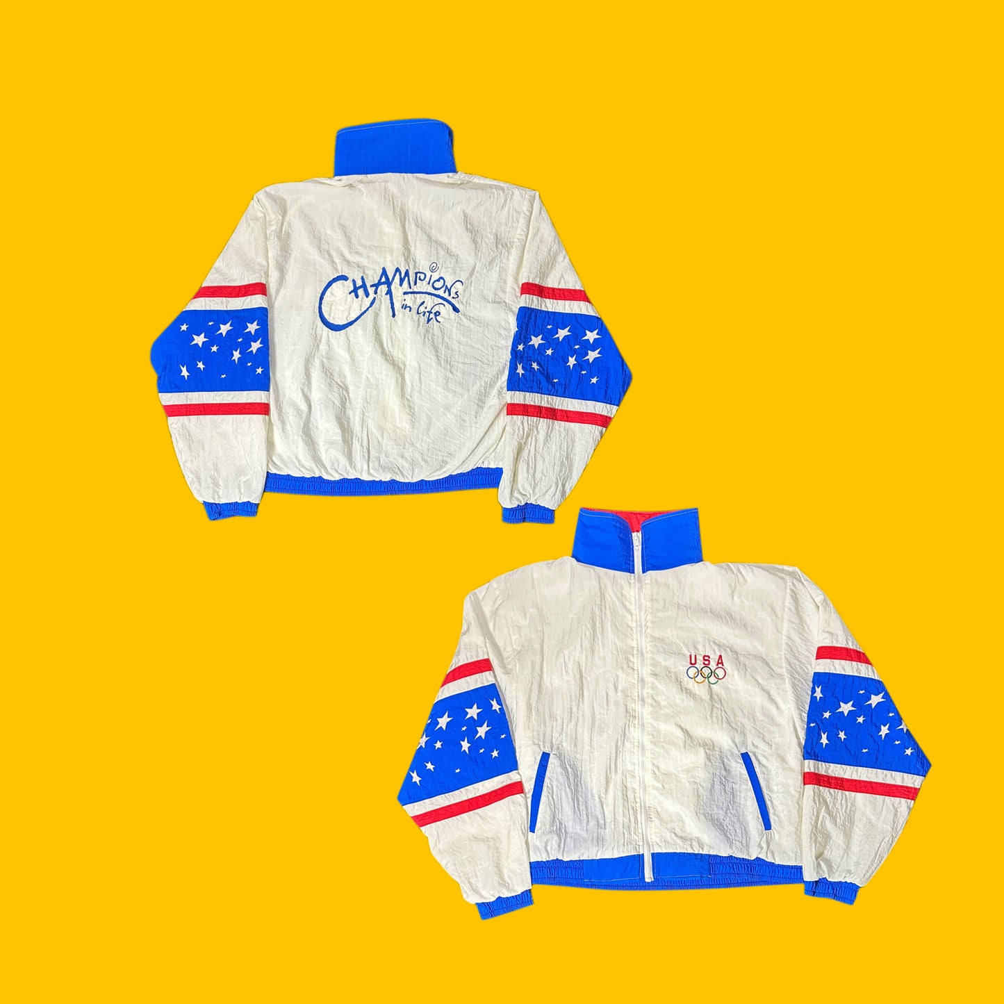 USA Olympics Champions In Life  Vintage Windbreaker Jacket