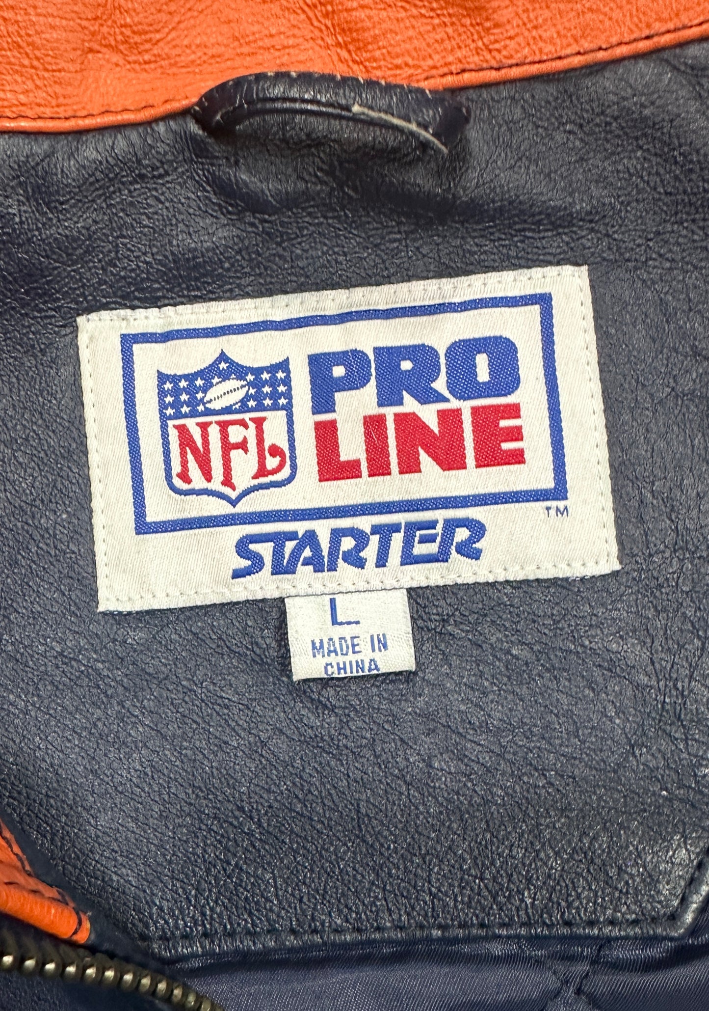 Chicago Bears Starter Pro Line Leather Jacket  Vintage 90s