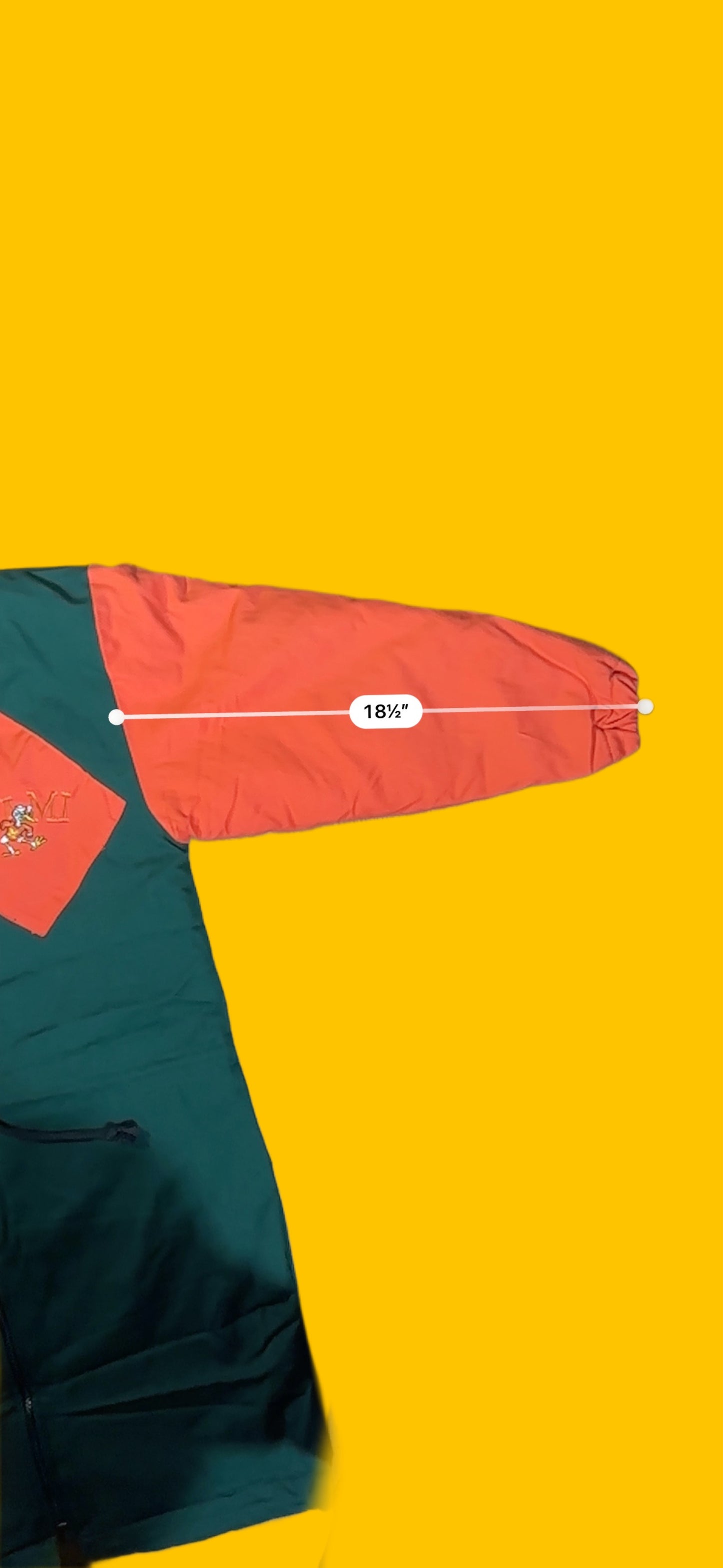 Miami Hurricanes Green Orange Hooded Parka Jacket Vintage 90s NCAA
