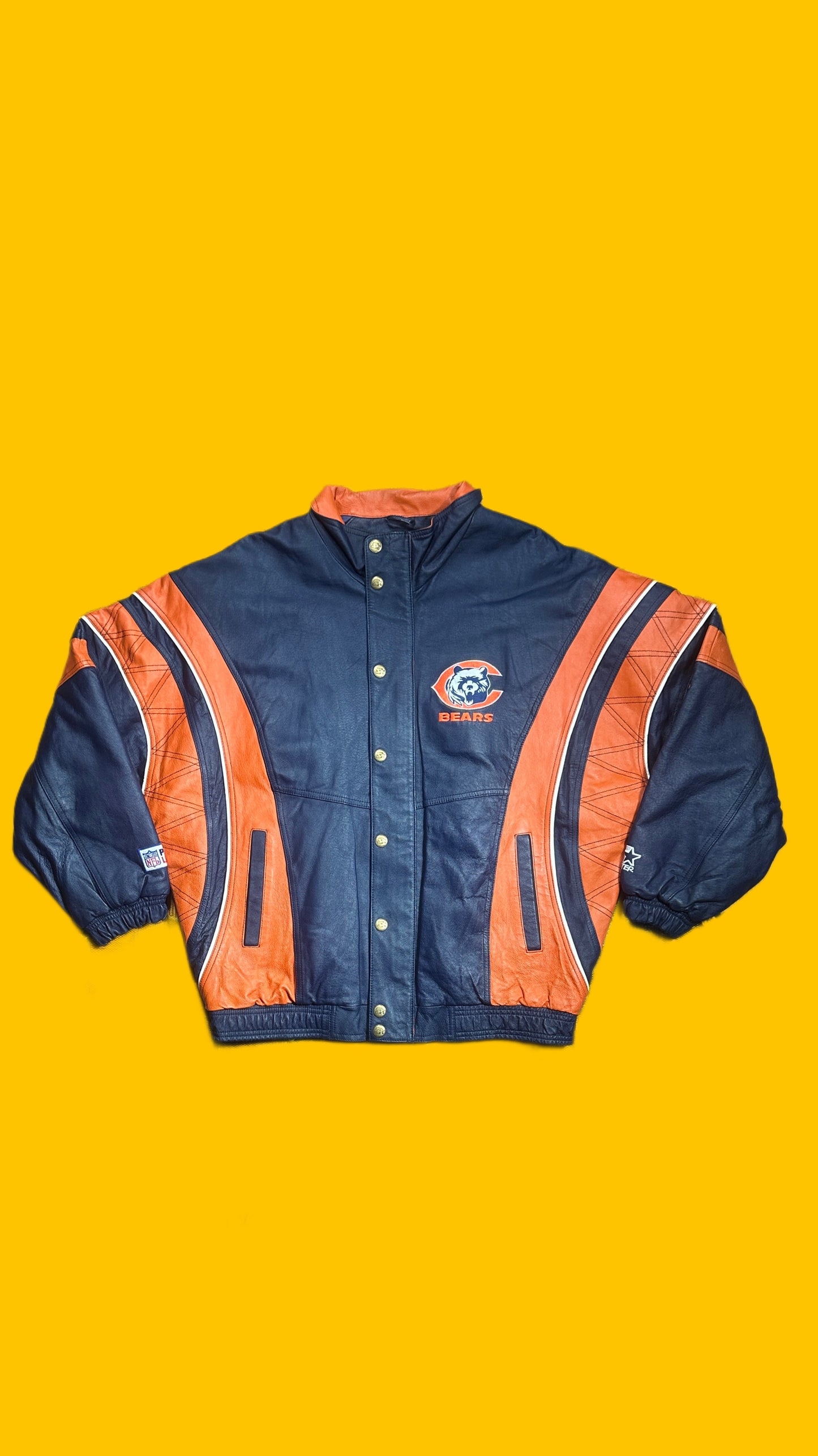 Chicago Bears Starter Pro Line Leather Jacket  Vintage 90s